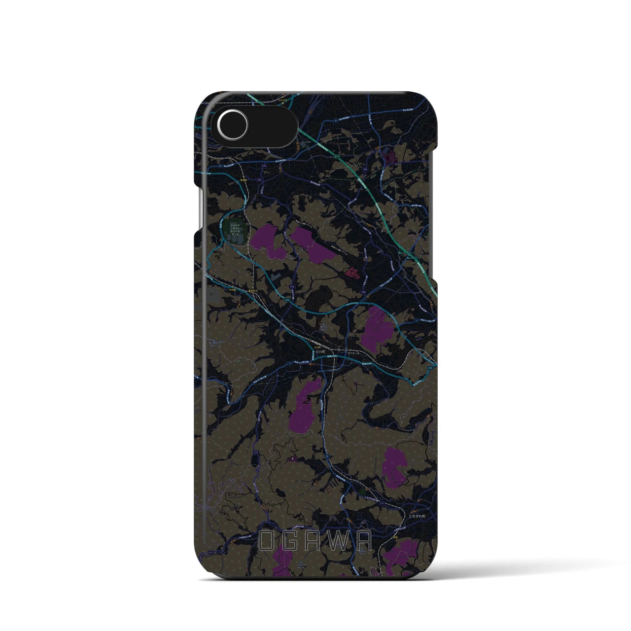 【小川(埼玉県)】地図柄iPhoneケース(バックカバータイプ)