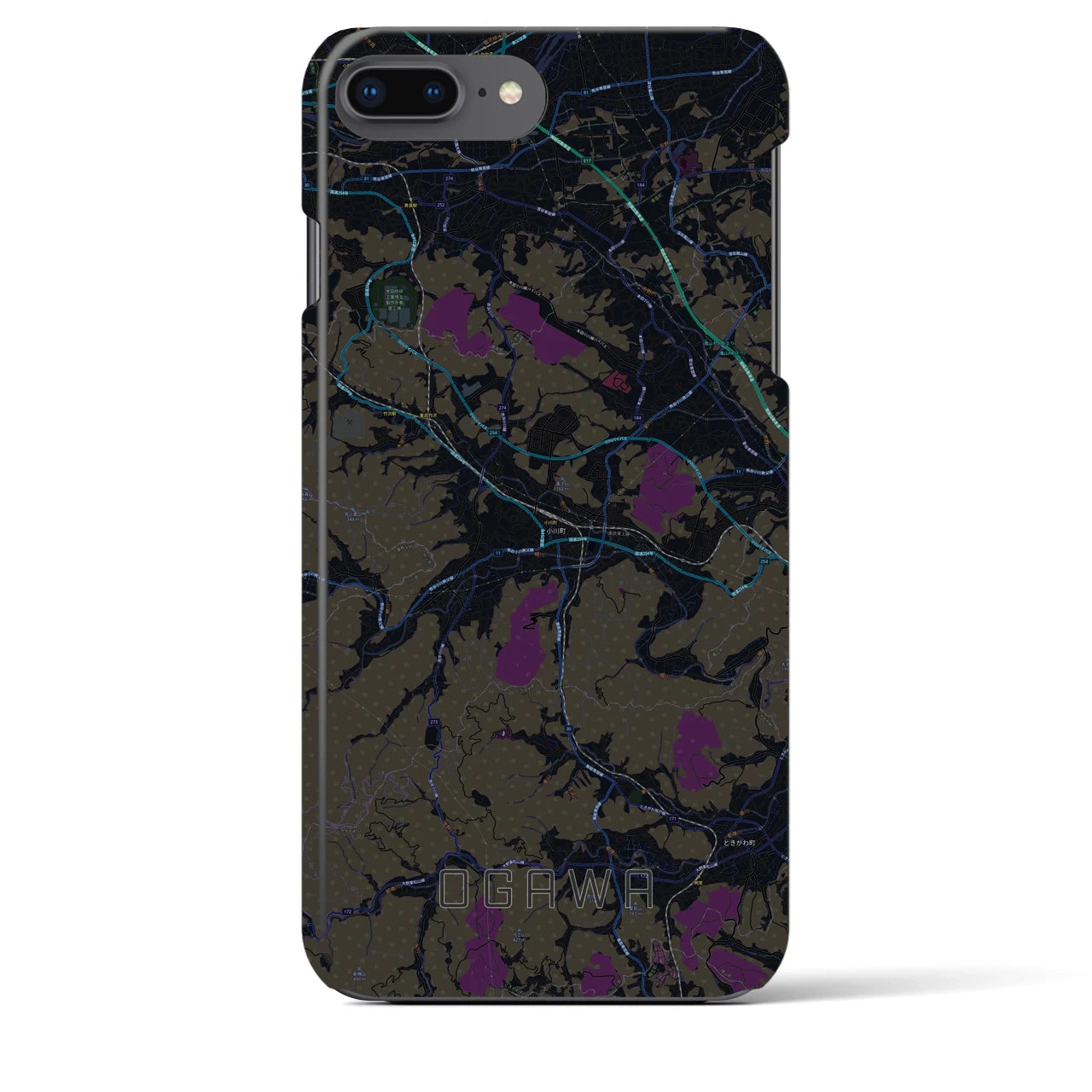 【小川(埼玉県)】地図柄iPhoneケース(バックカバータイプ)