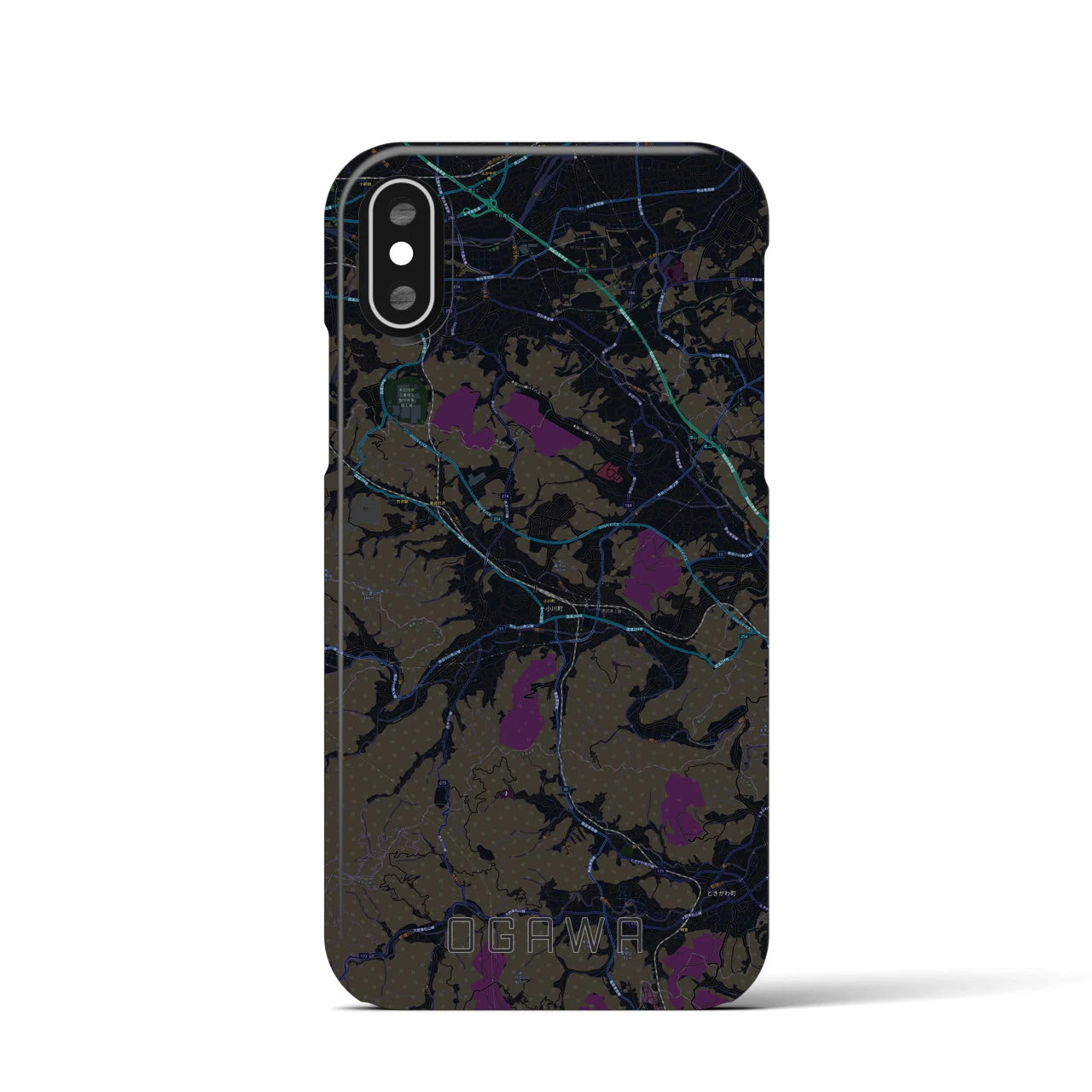 【小川(埼玉県)】地図柄iPhoneケース(バックカバータイプ)