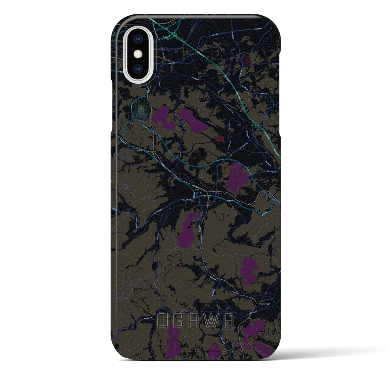 【小川(埼玉県)】地図柄iPhoneケース(バックカバータイプ)