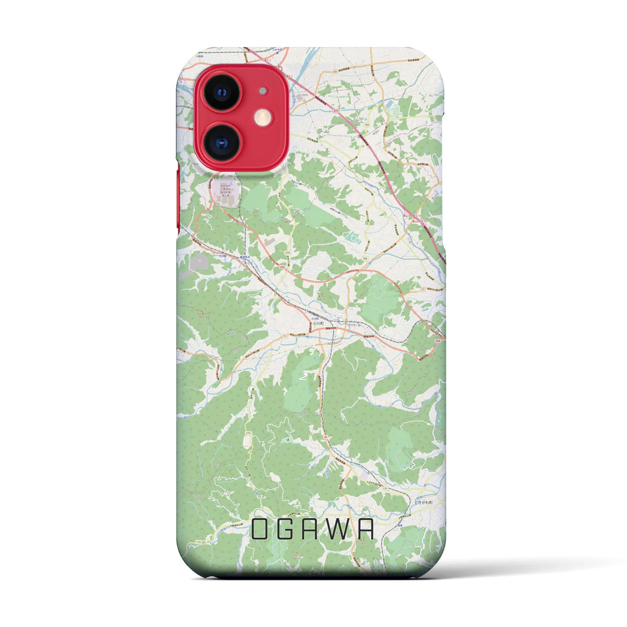【小川(埼玉県)】地図柄iPhoneケース(バックカバータイプ)