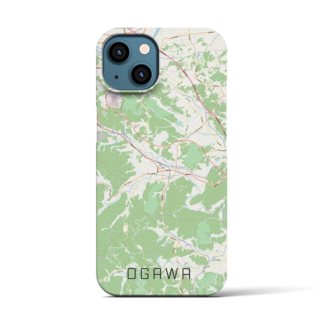 【小川(埼玉県)】地図柄iPhoneケース(バックカバータイプ)