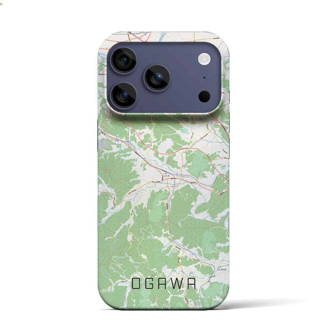 【小川(埼玉県)】地図柄iPhoneケース(バックカバータイプ)ナチュラル・iPhone 17 Pro Max 用