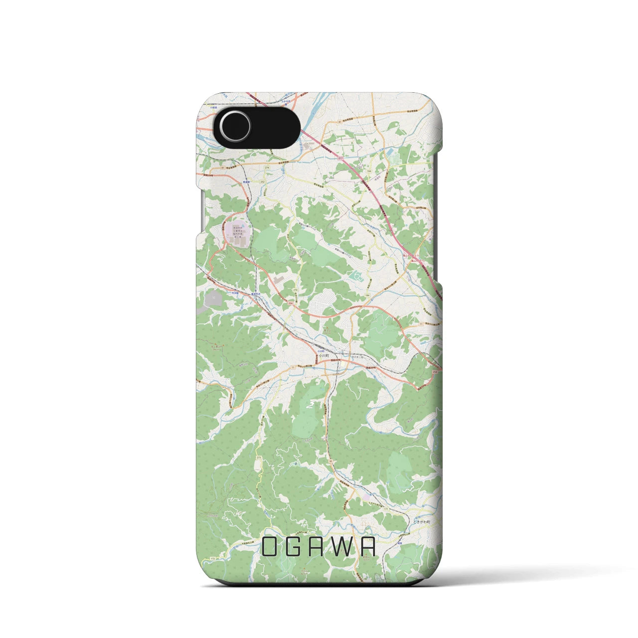 【小川(埼玉県)】地図柄iPhoneケース(バックカバータイプ)