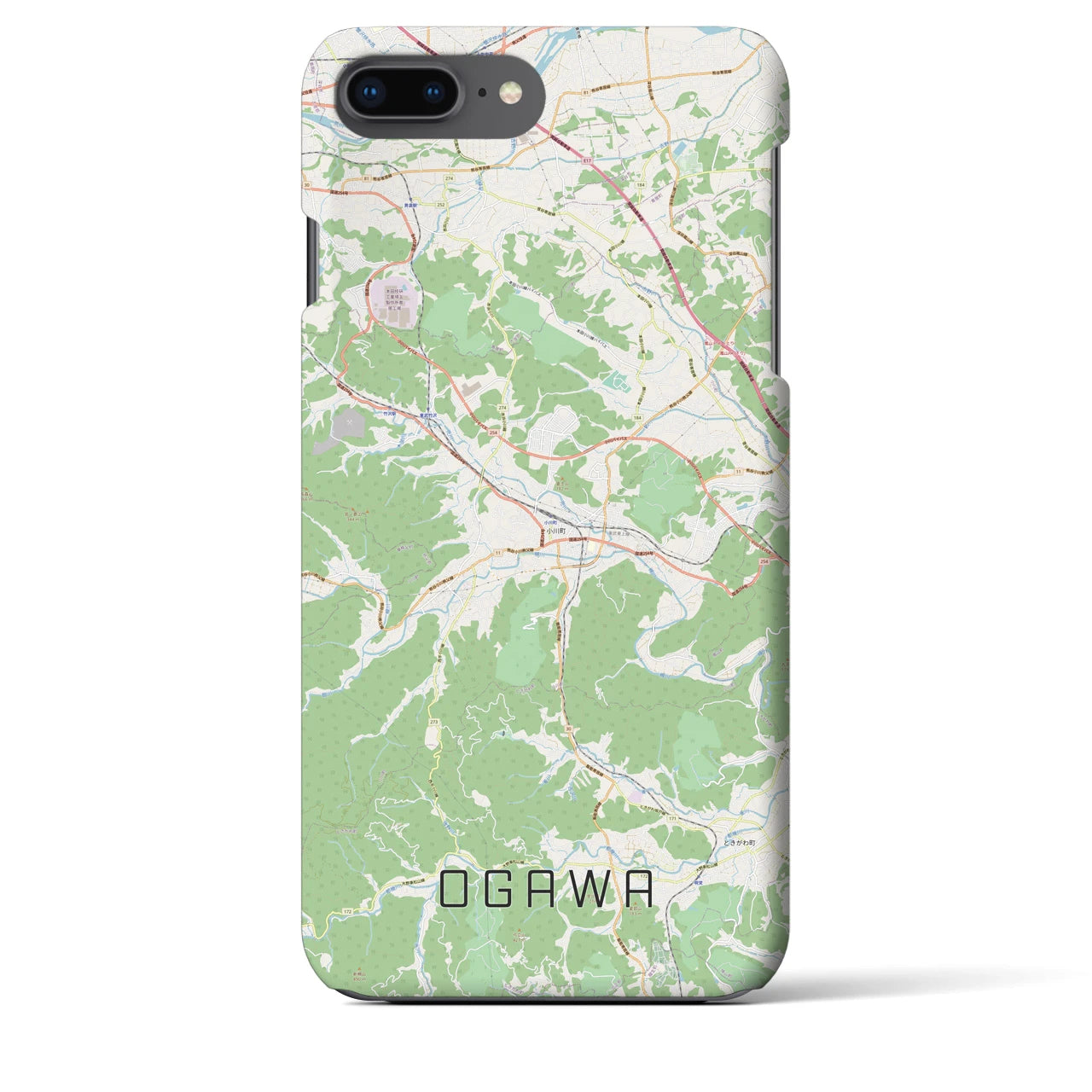 【小川(埼玉県)】地図柄iPhoneケース(バックカバータイプ)