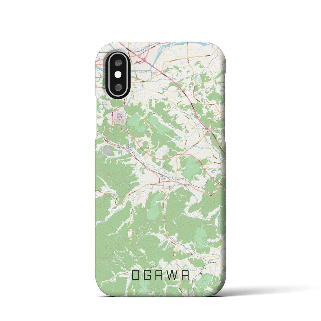 【小川(埼玉県)】地図柄iPhoneケース(バックカバータイプ)