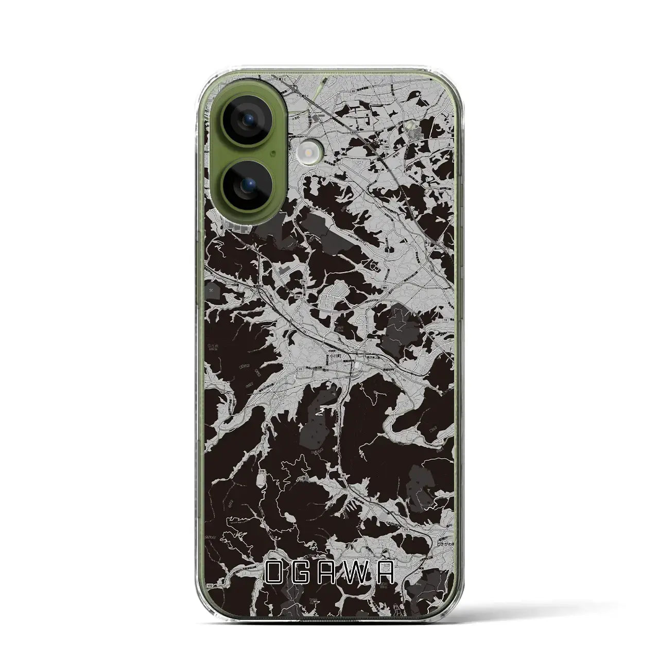 【小川(埼玉県)】地図柄iPhoneケース(クリアタイプ)モノトーン・iPhone 17 Pro Max 用