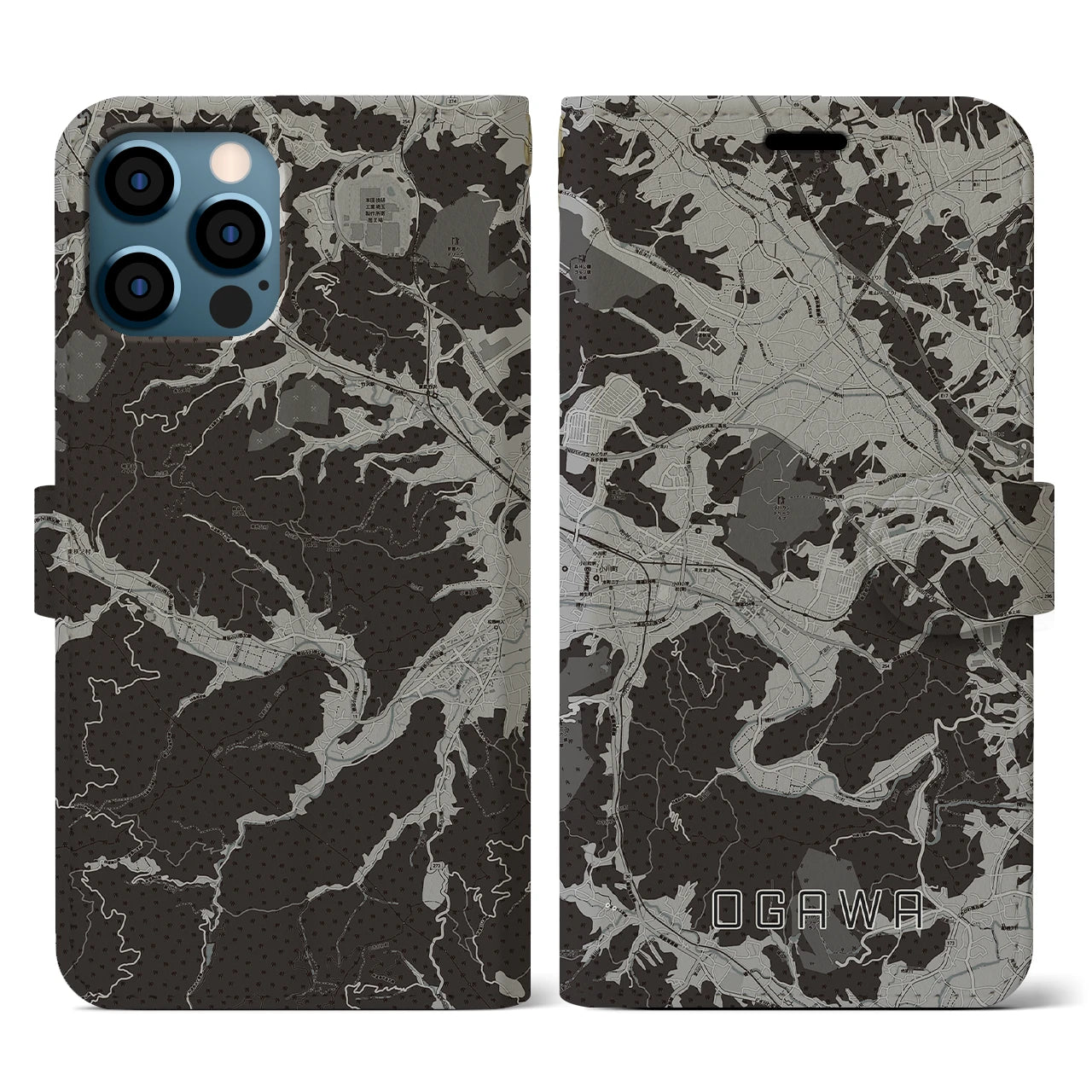 【小川(埼玉県)】地図柄iPhoneケース(手帳タイプ)