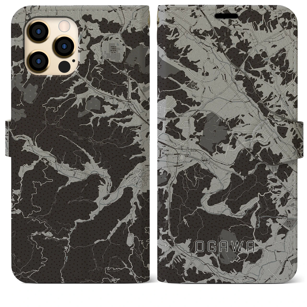 【小川(埼玉県)】地図柄iPhoneケース(手帳タイプ)