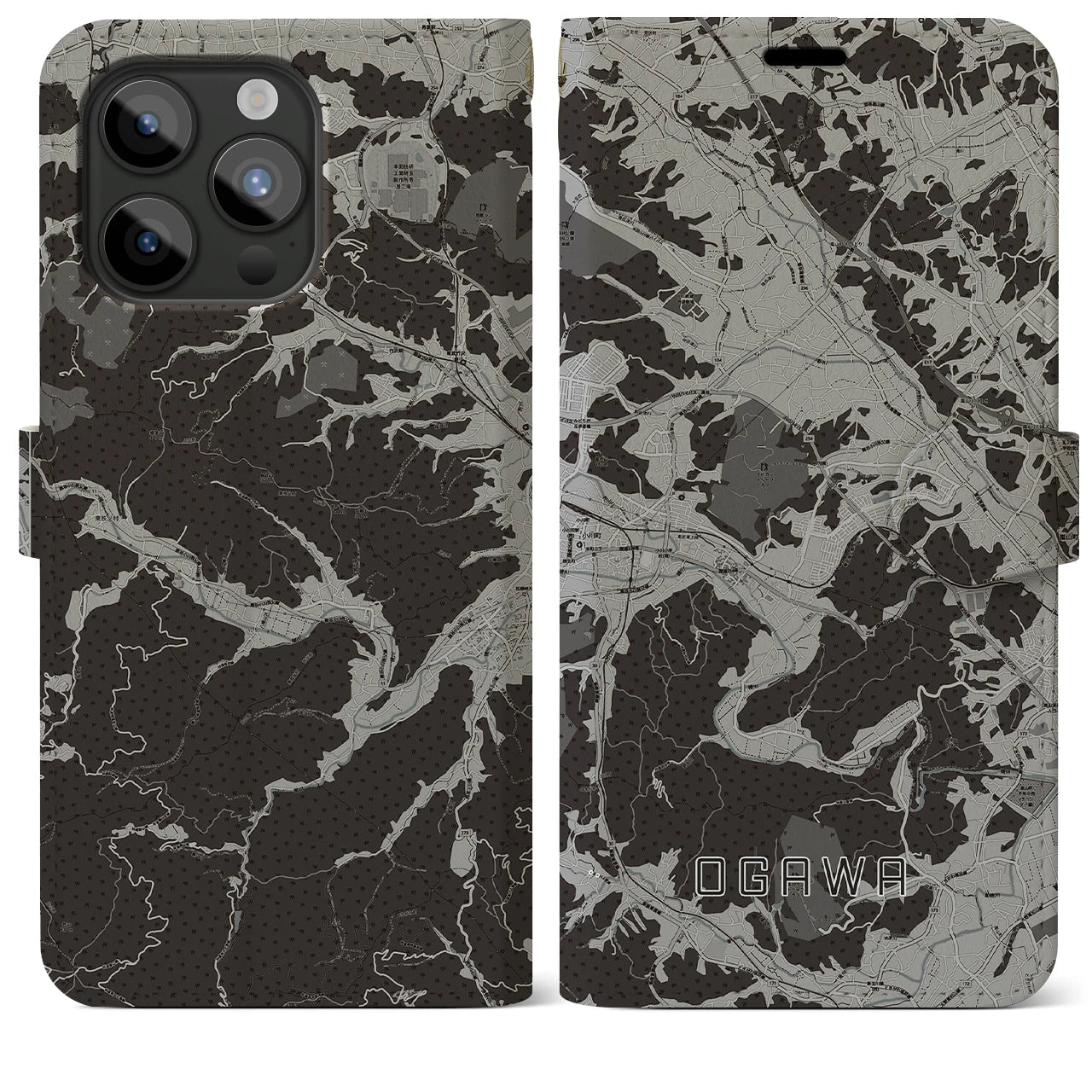 【小川(埼玉県)】地図柄iPhoneケース(手帳タイプ)