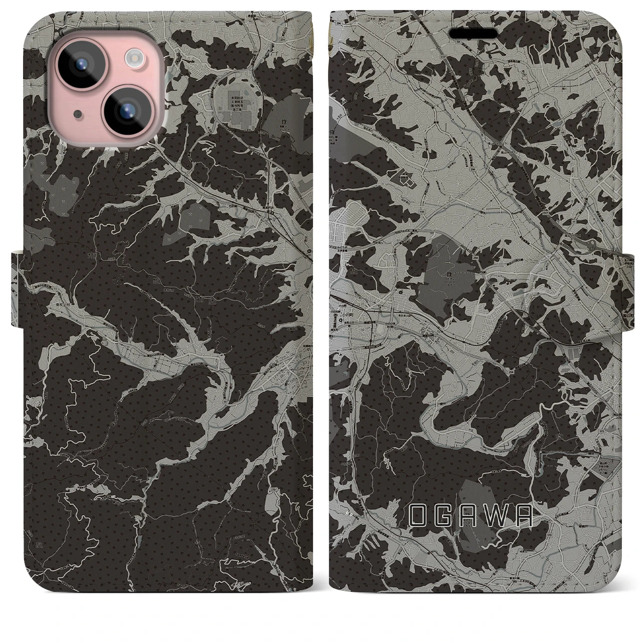 【小川(埼玉県)】地図柄iPhoneケース(手帳タイプ)