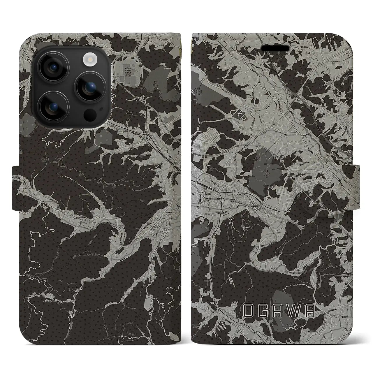 【小川(埼玉県)】地図柄iPhoneケース(手帳タイプ)