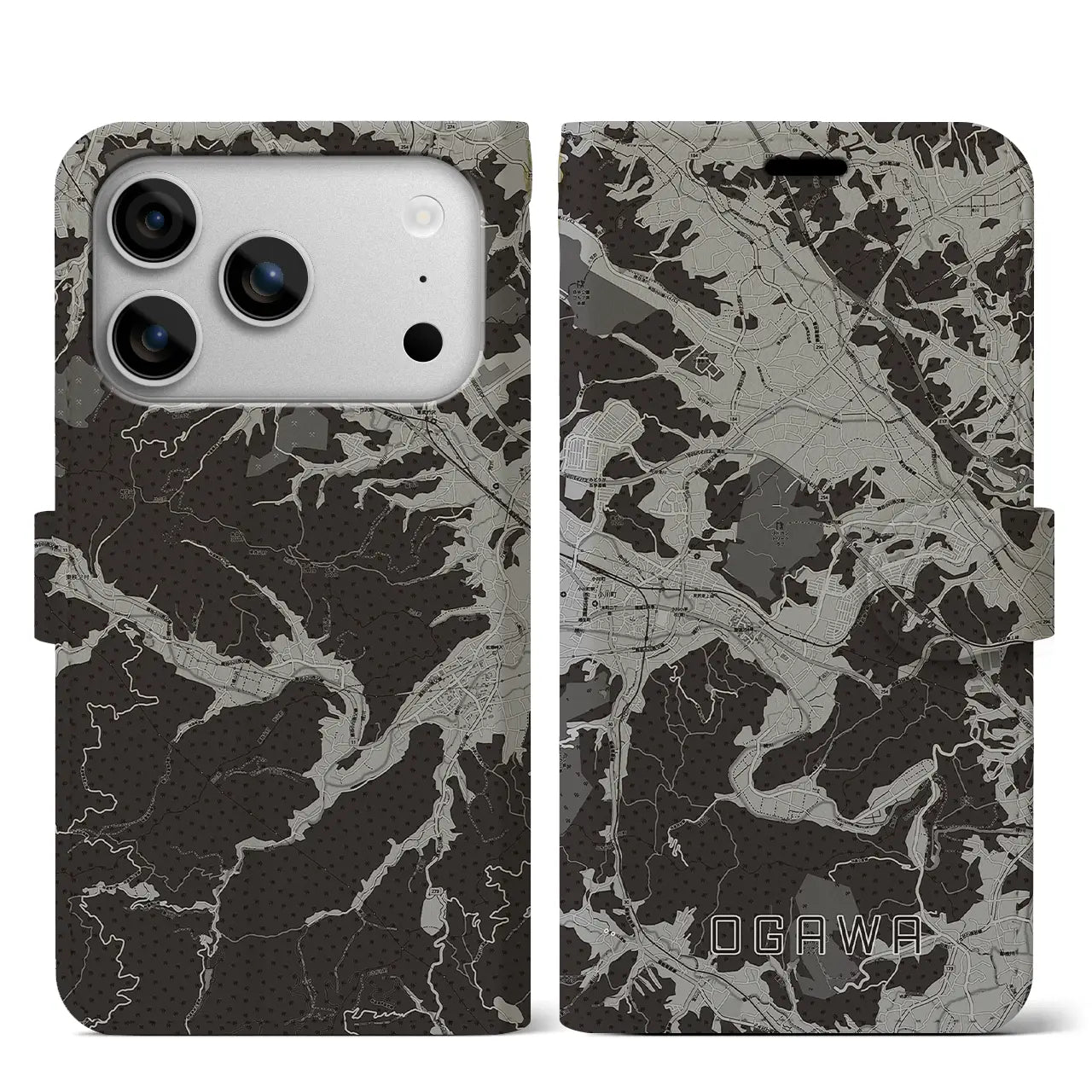 【小川(埼玉県)】地図柄iPhoneケース(手帳タイプ)