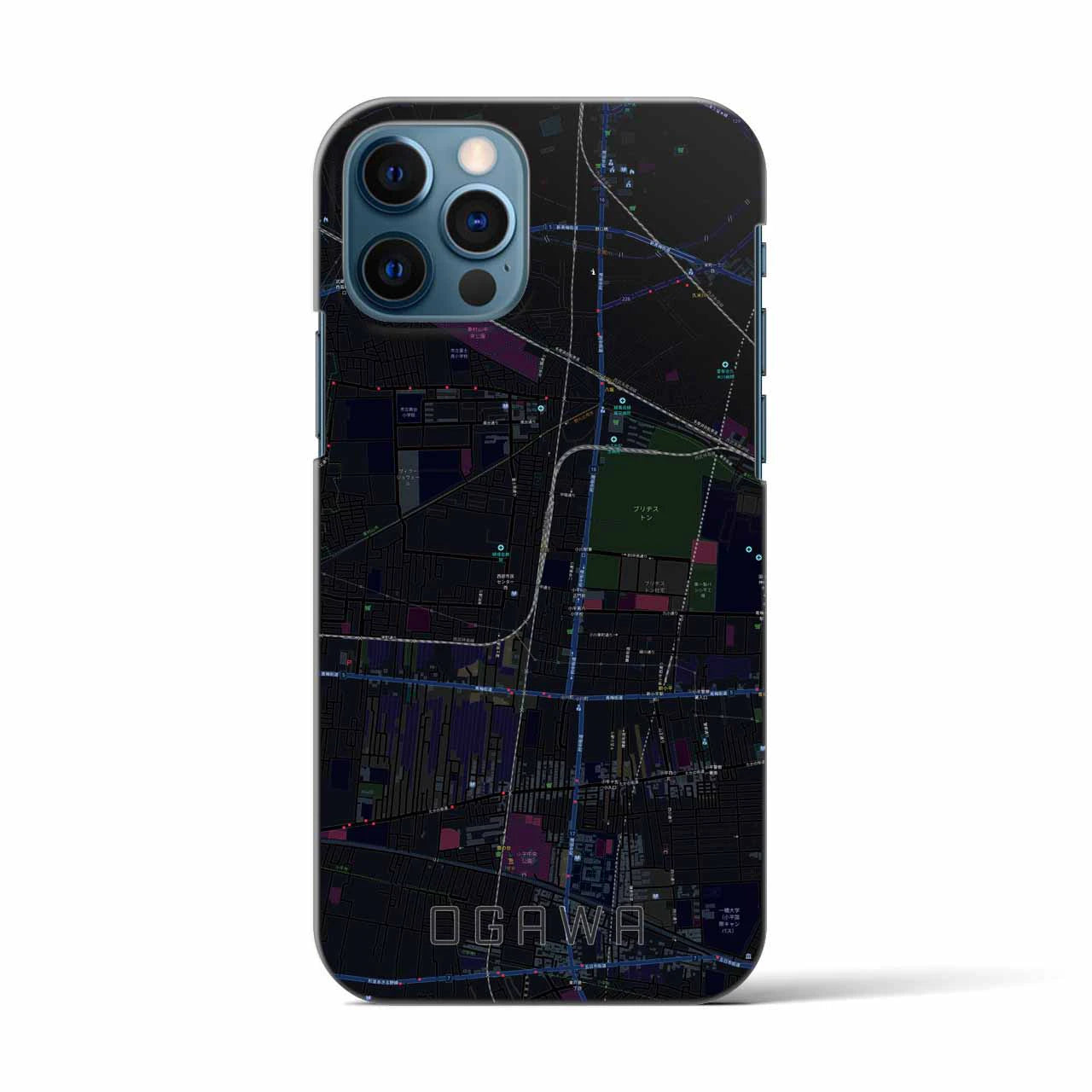 【小川(東京都)】地図柄iPhoneケース(バックカバータイプ)