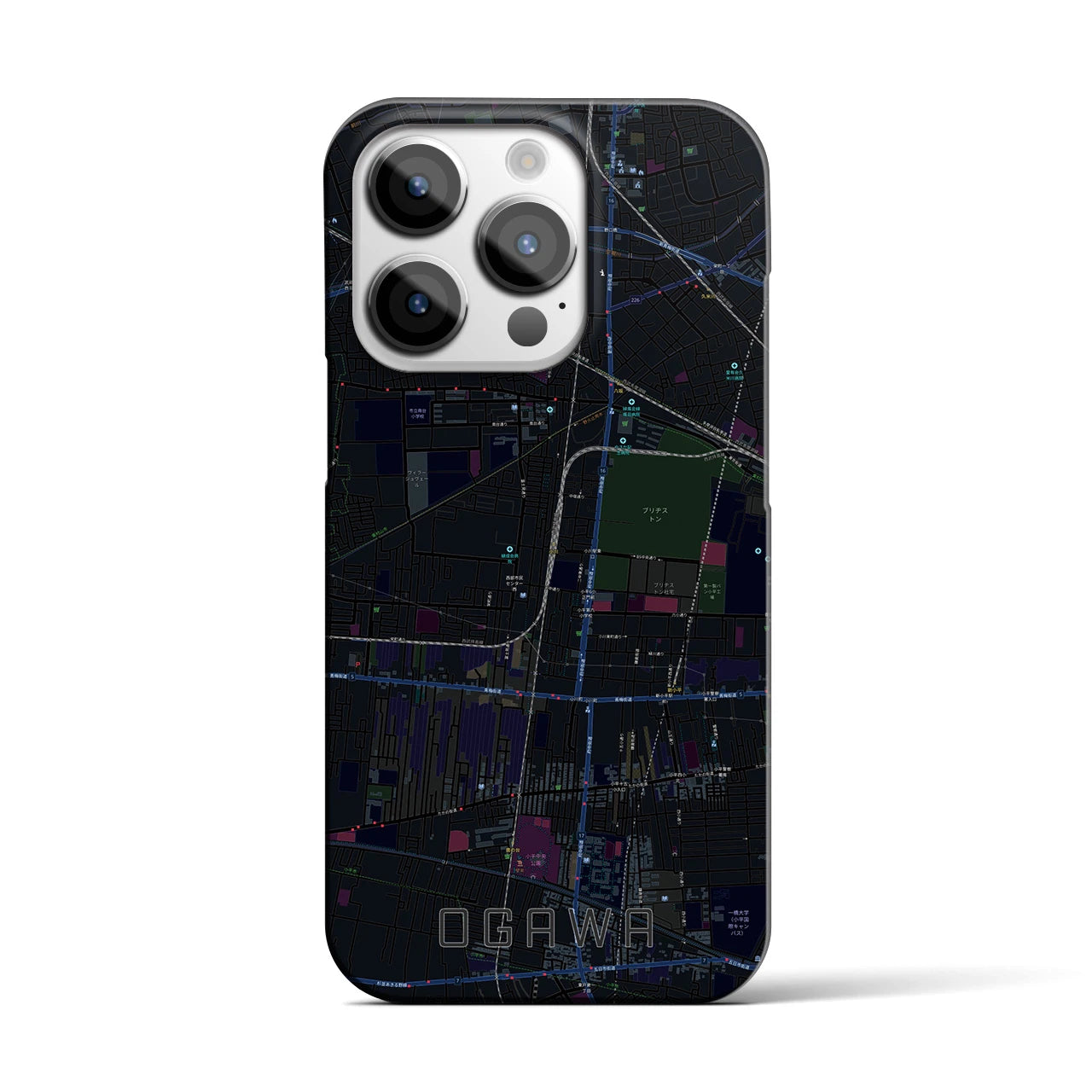 【小川(東京都)】地図柄iPhoneケース(バックカバータイプ)