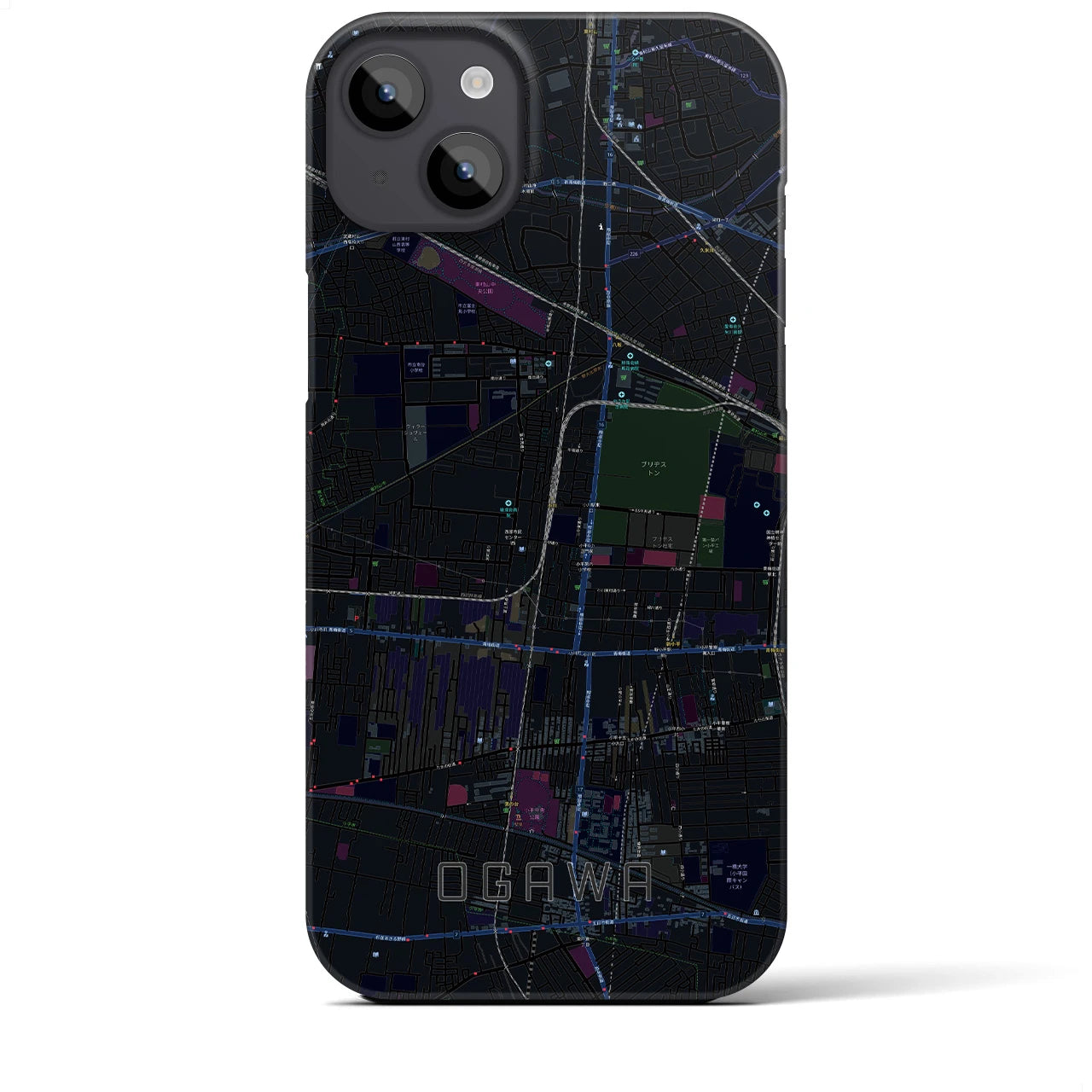 【小川(東京都)】地図柄iPhoneケース(バックカバータイプ)