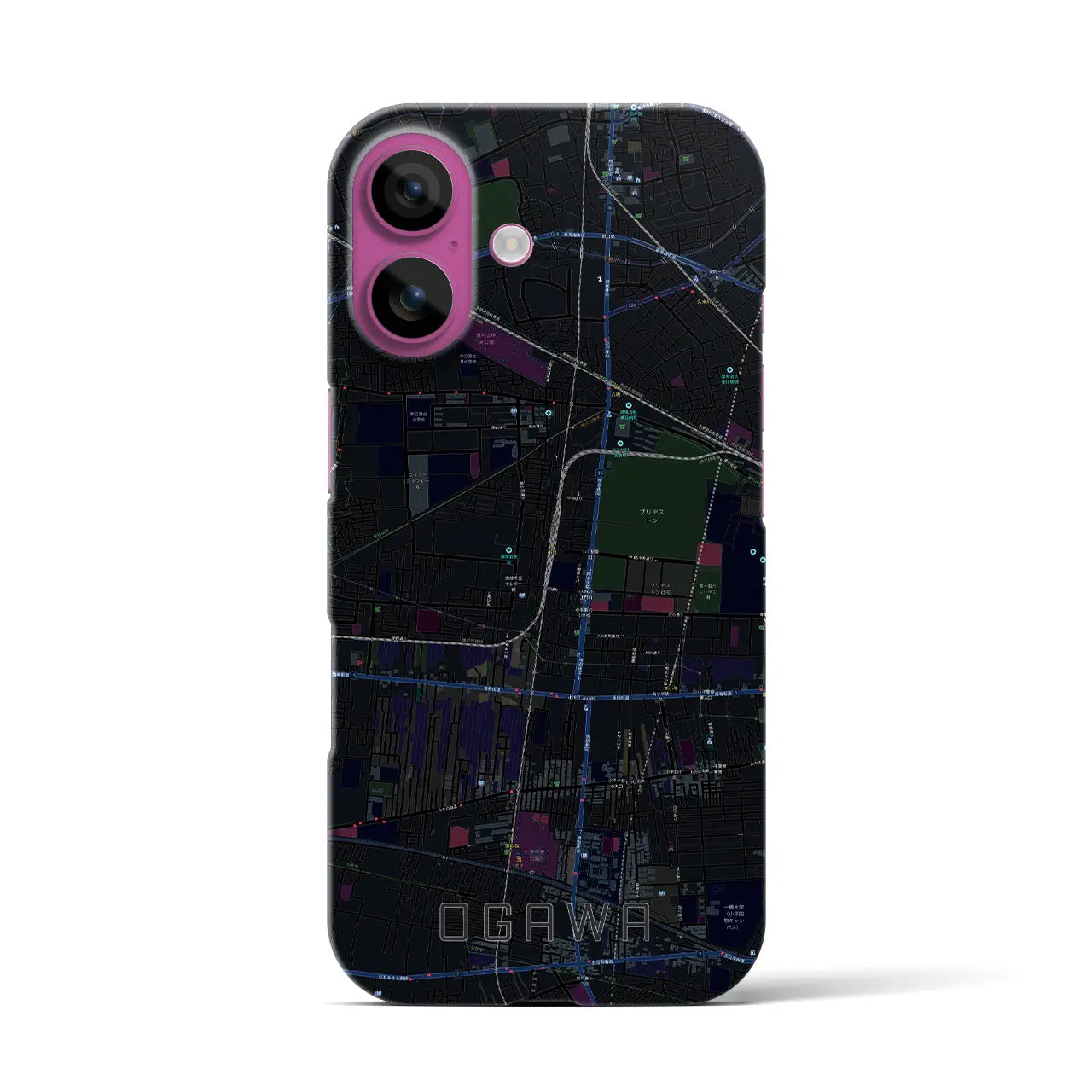 【小川(東京都)】地図柄iPhoneケース(バックカバータイプ)