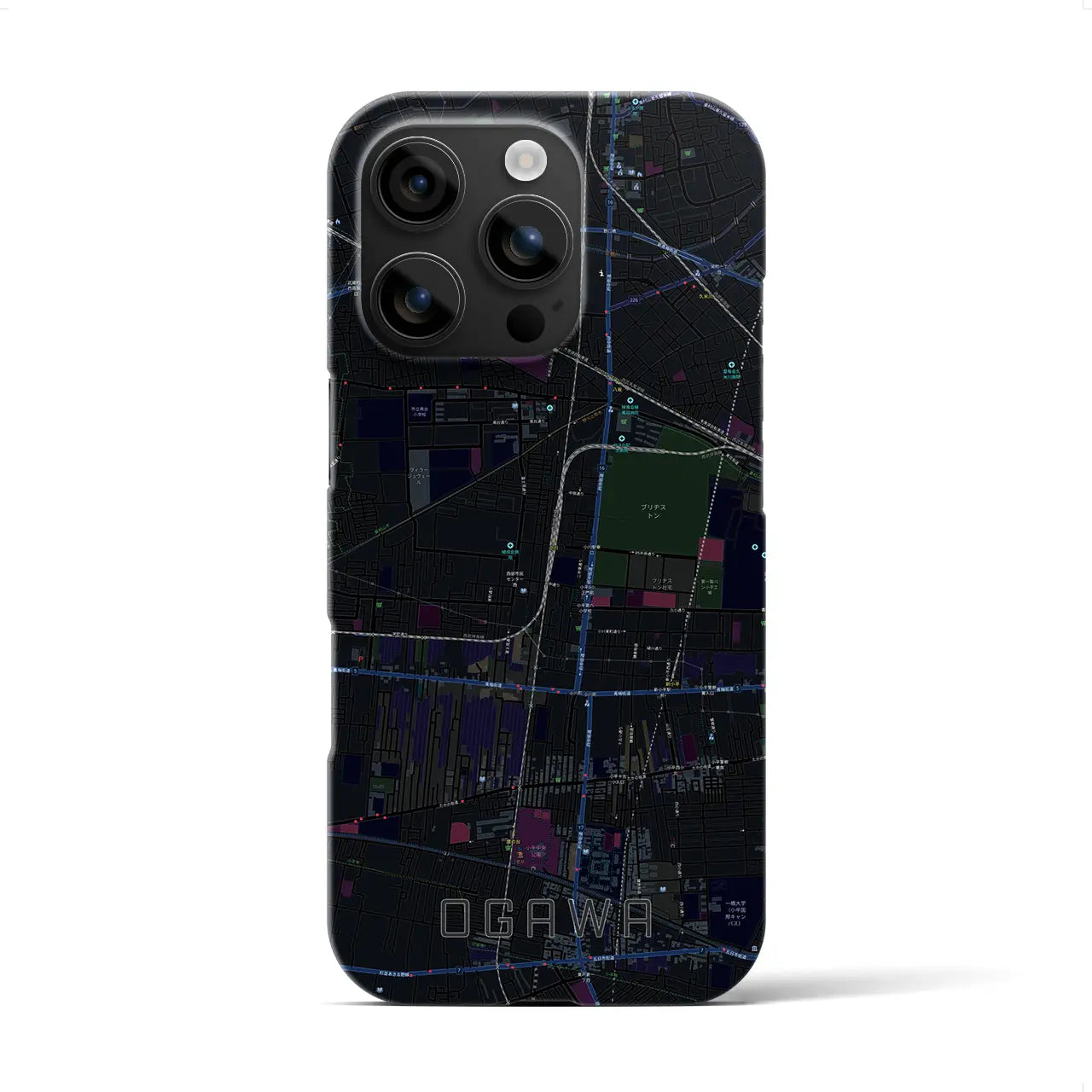 【小川(東京都)】地図柄iPhoneケース(バックカバータイプ)
