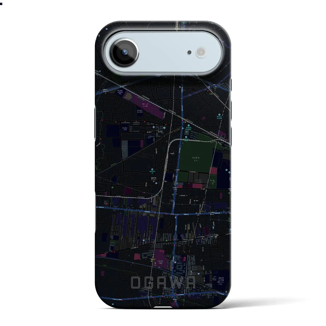 【小川(東京都)】地図柄iPhoneケース(バックカバータイプ)