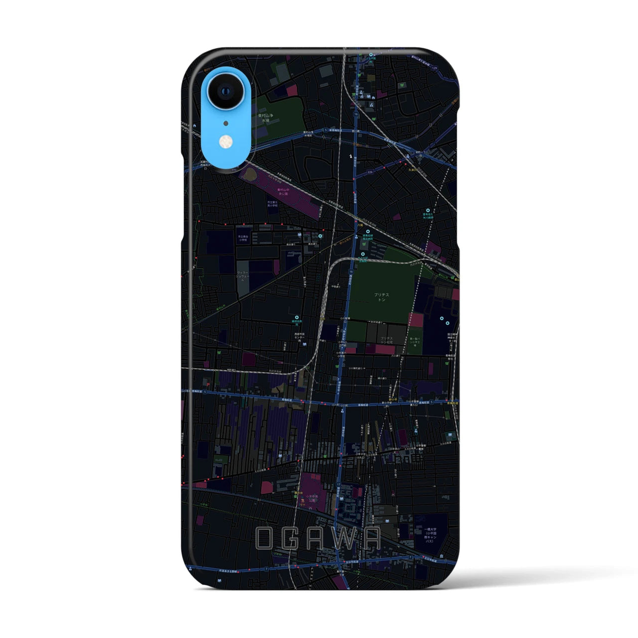【小川(東京都)】地図柄iPhoneケース(バックカバータイプ)