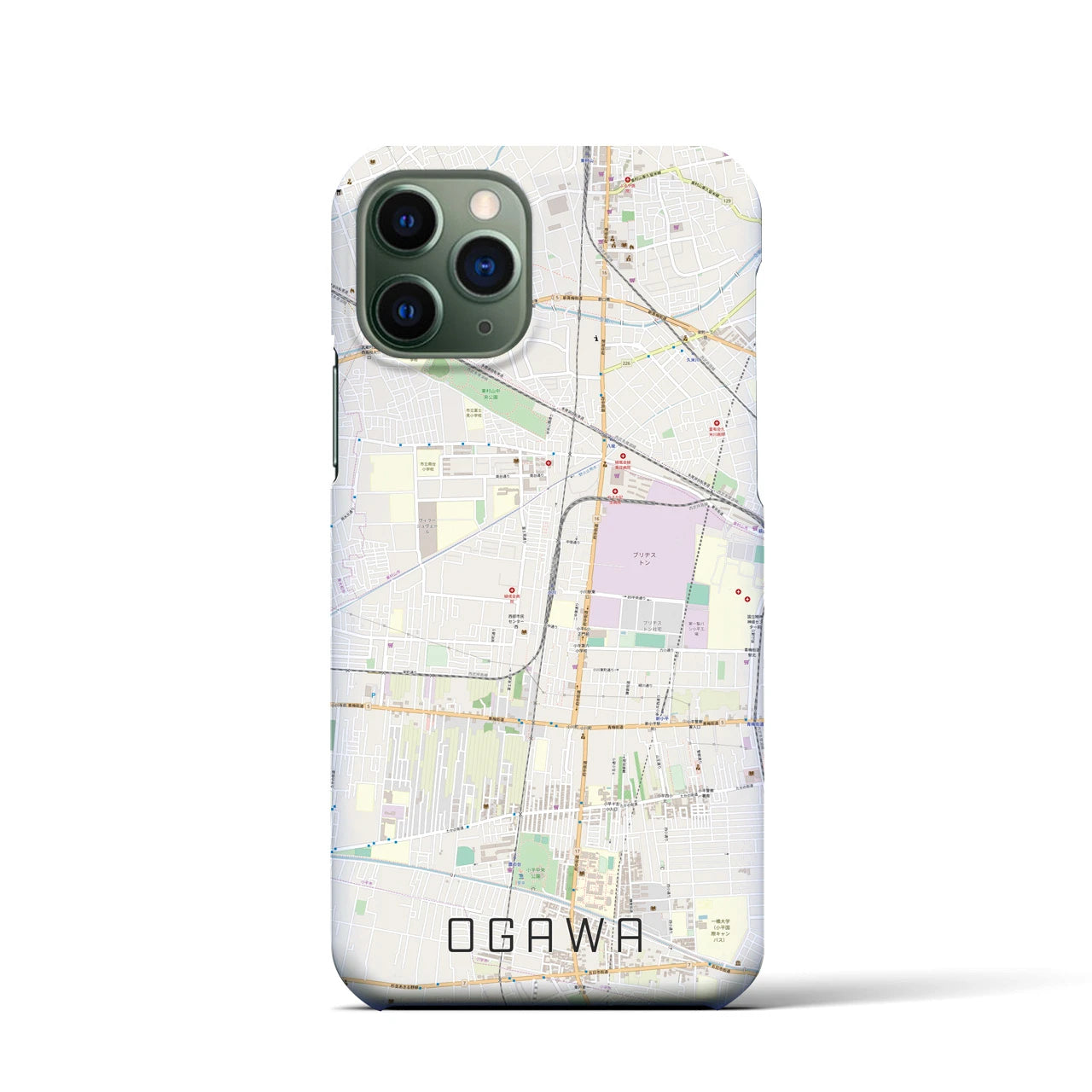 【小川(東京都)】地図柄iPhoneケース(バックカバータイプ)