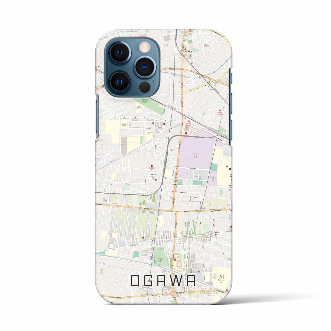 【小川(東京都)】地図柄iPhoneケース(バックカバータイプ)