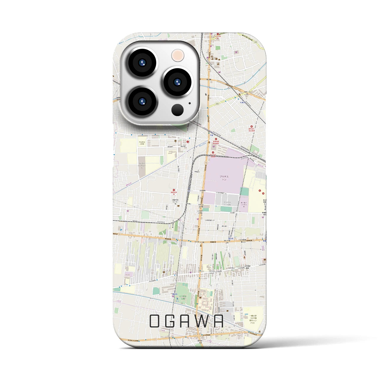 【小川(東京都)】地図柄iPhoneケース(バックカバータイプ)