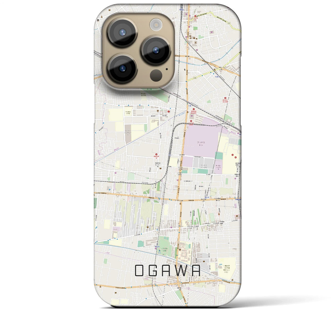 【小川(東京都)】地図柄iPhoneケース(バックカバータイプ)