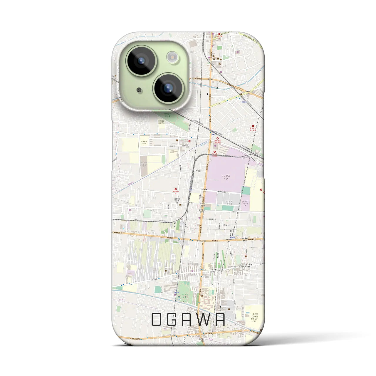 【小川(東京都)】地図柄iPhoneケース(バックカバータイプ)