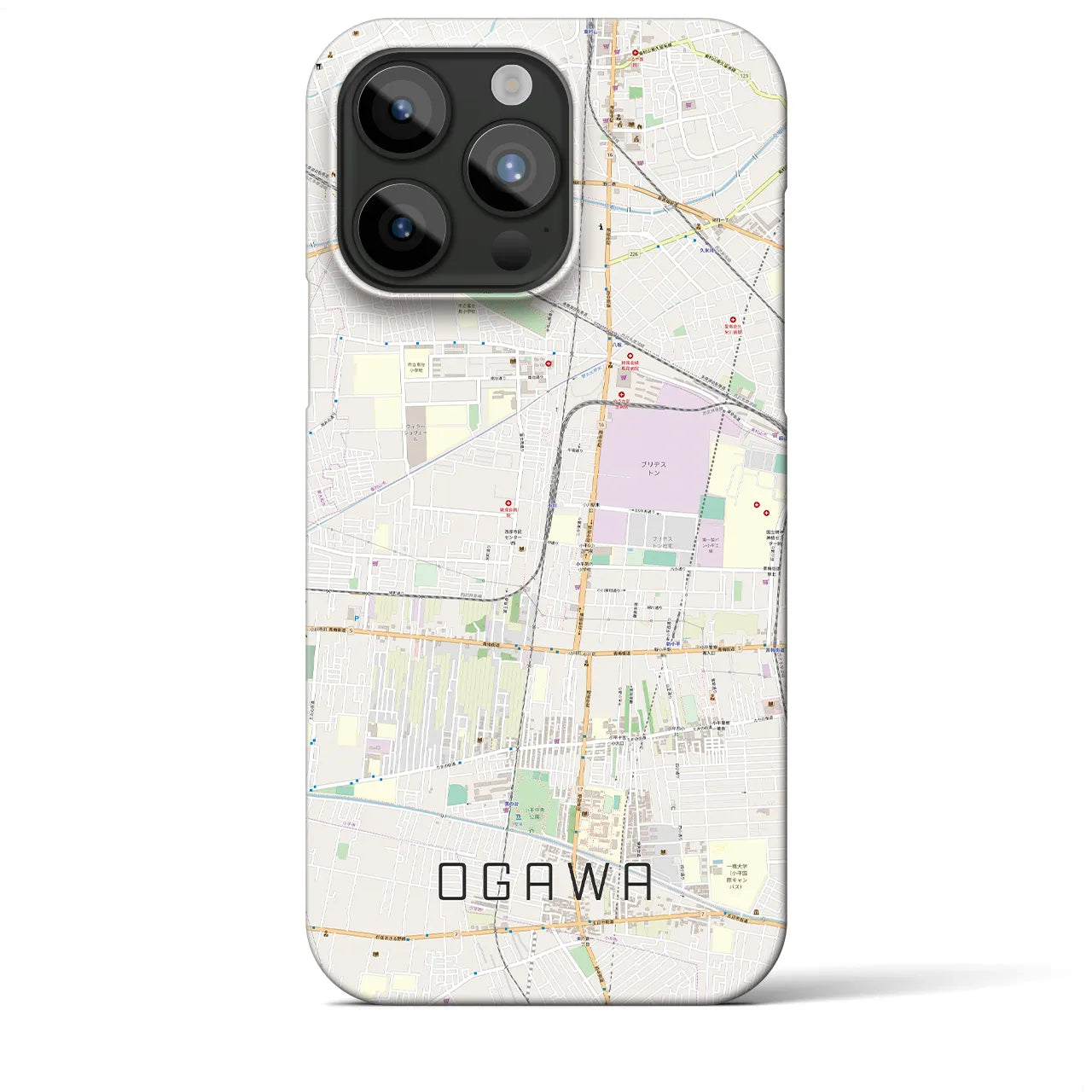 【小川(東京都)】地図柄iPhoneケース(バックカバータイプ)