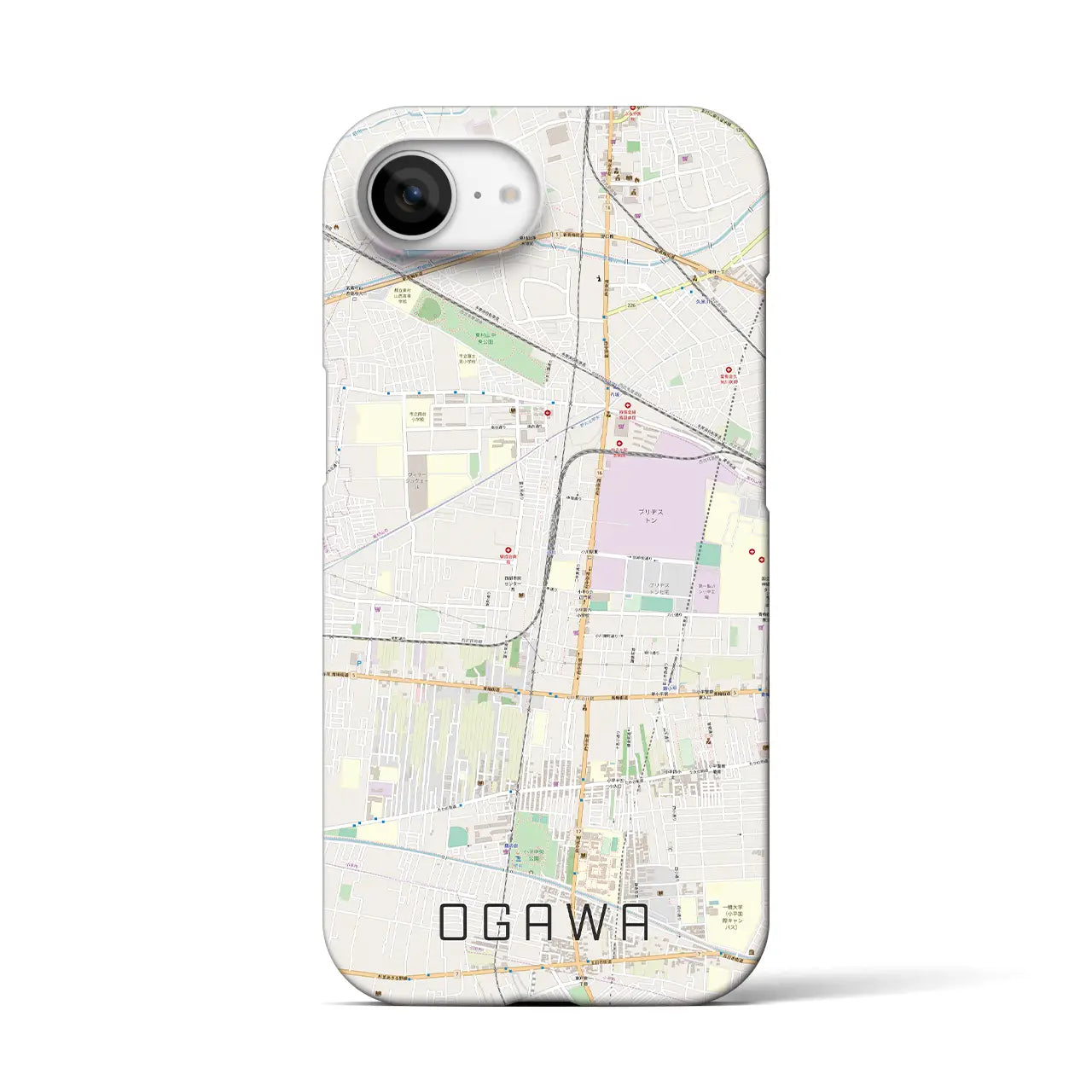 【小川(東京都)】地図柄iPhoneケース(バックカバータイプ)