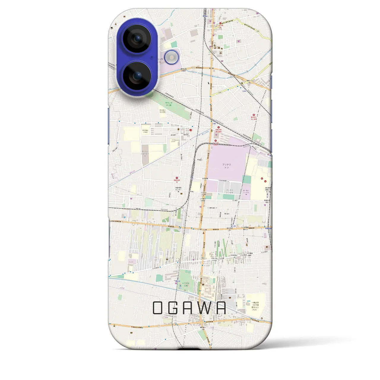【小川(東京都)】地図柄iPhoneケース(バックカバータイプ)ナチュラル・iPhone 16 Pro Max 用