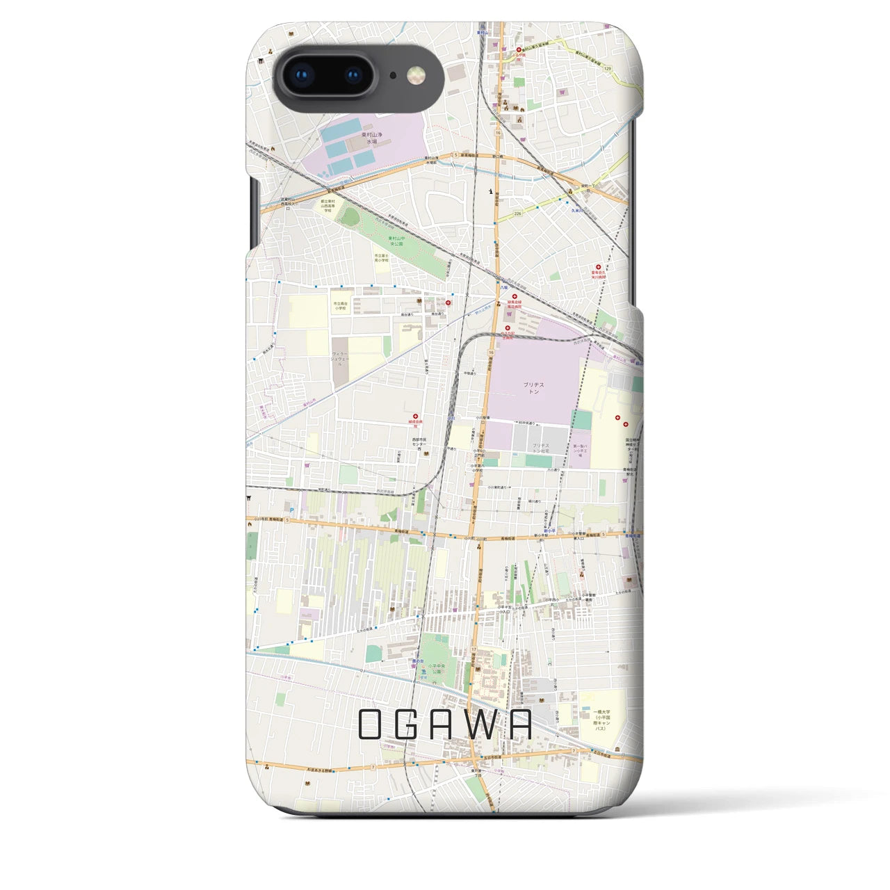 【小川(東京都)】地図柄iPhoneケース(バックカバータイプ)