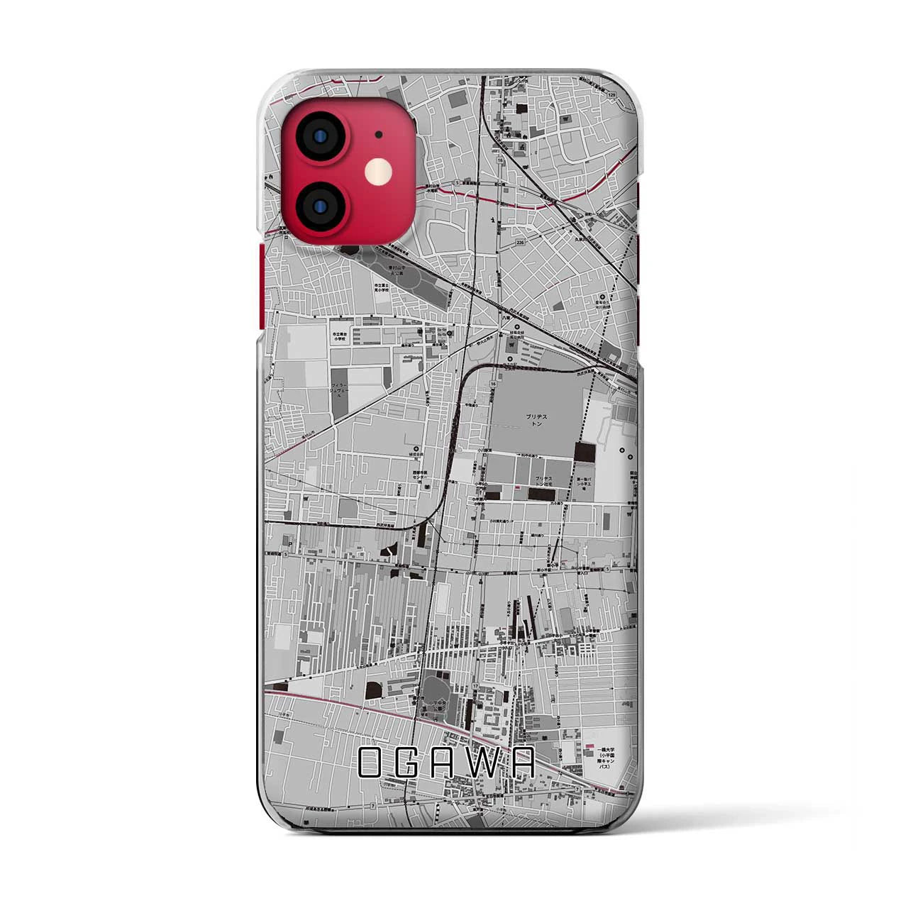 【小川(東京都)】地図柄iPhoneケース(クリアタイプ)