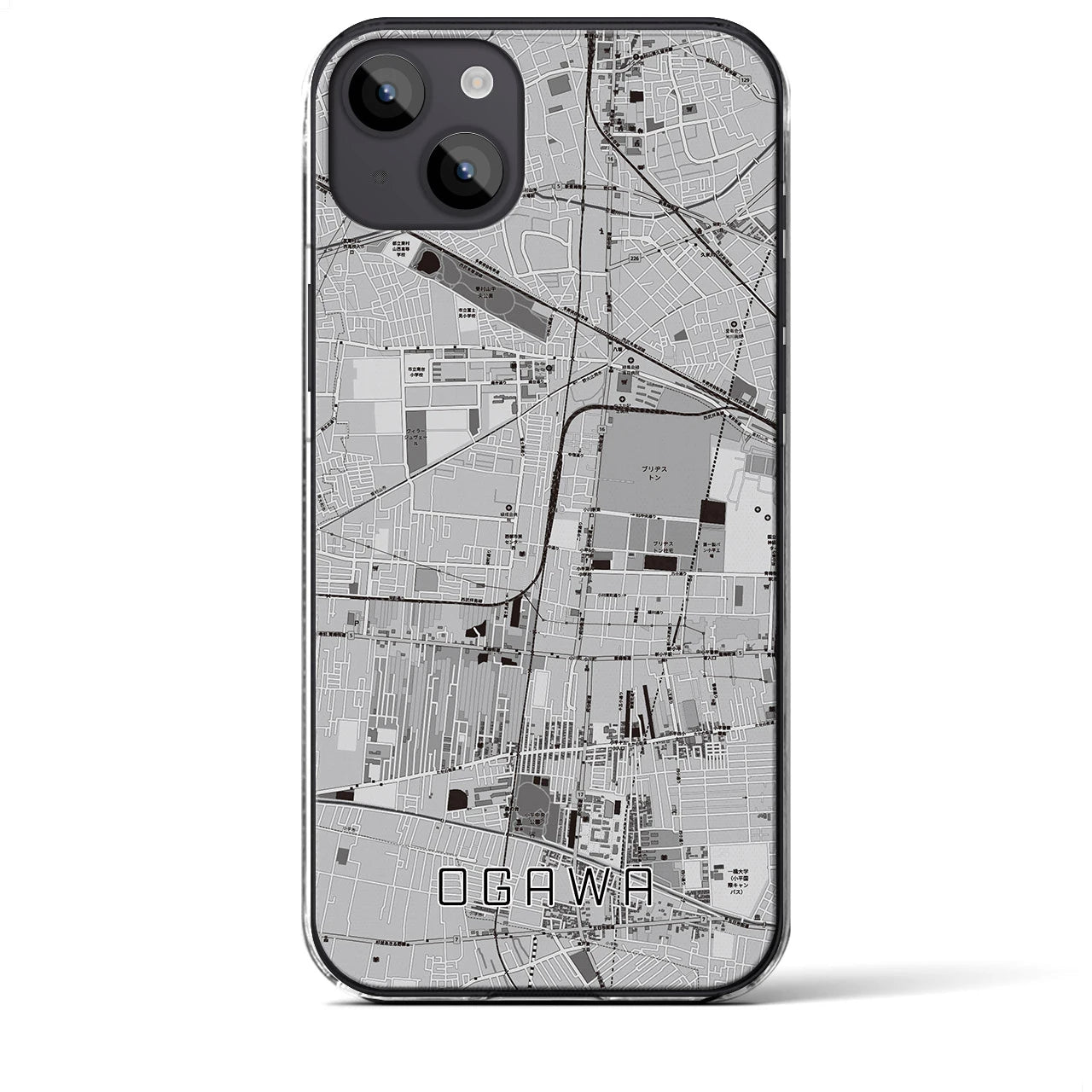 【小川(東京都)】地図柄iPhoneケース(クリアタイプ)