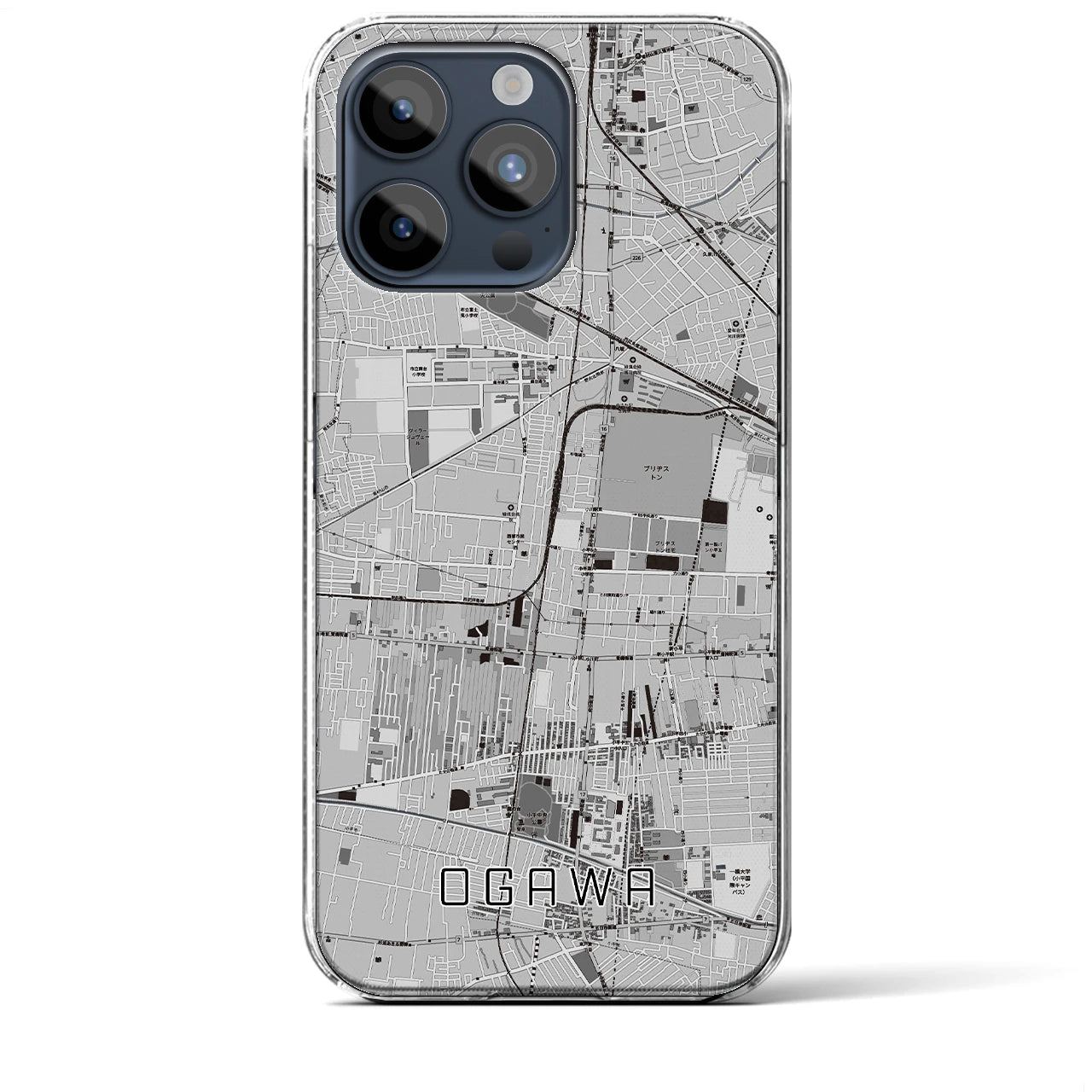 【小川(東京都)】地図柄iPhoneケース(クリアタイプ)