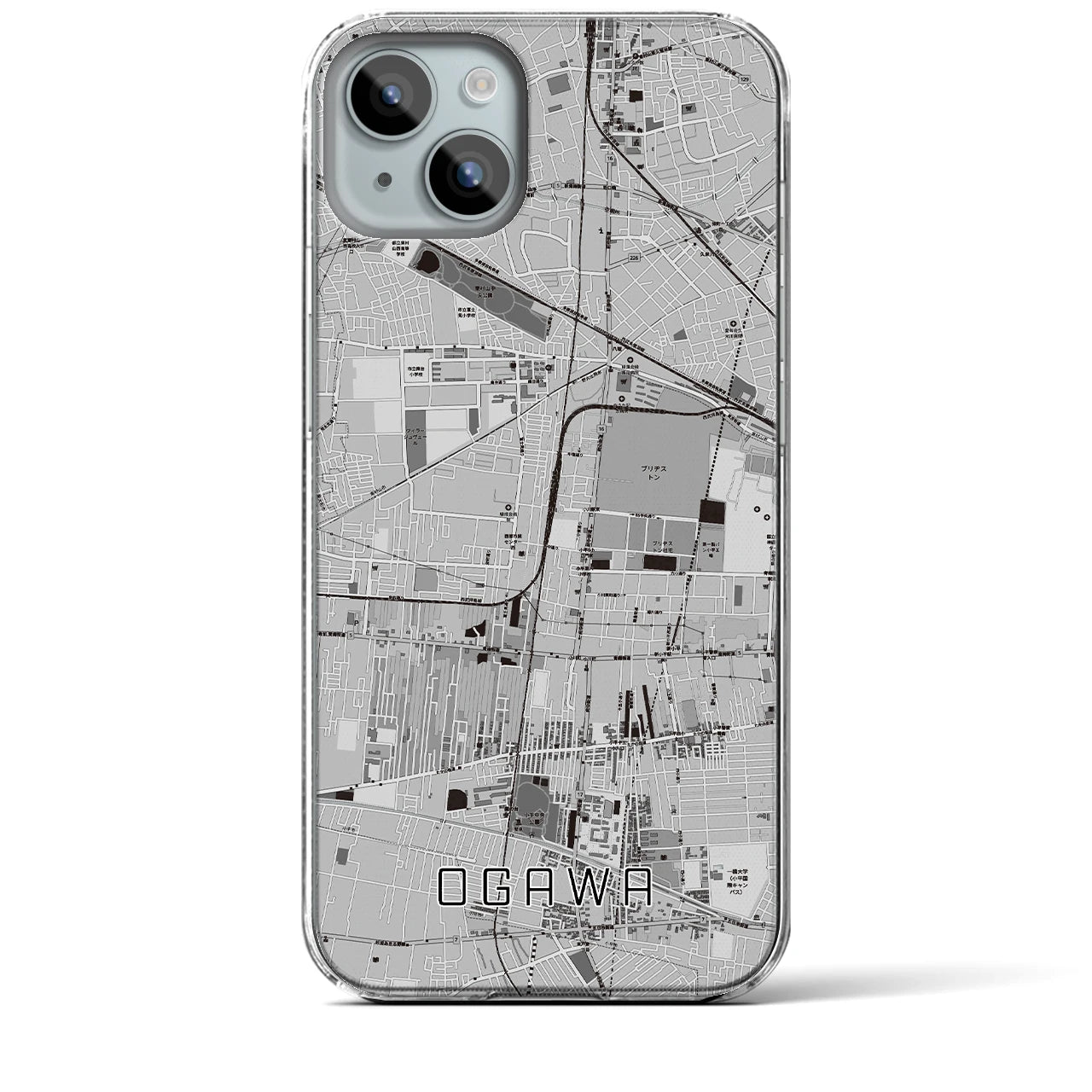 【小川(東京都)】地図柄iPhoneケース(クリアタイプ)