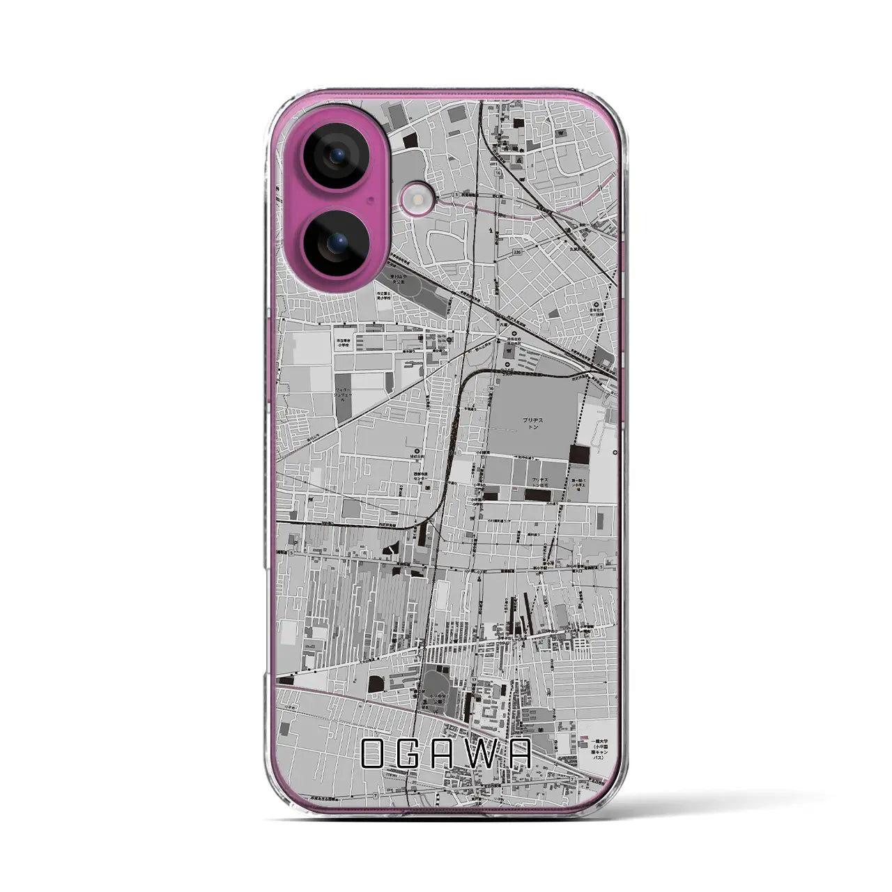 【小川(東京都)】地図柄iPhoneケース(クリアタイプ)