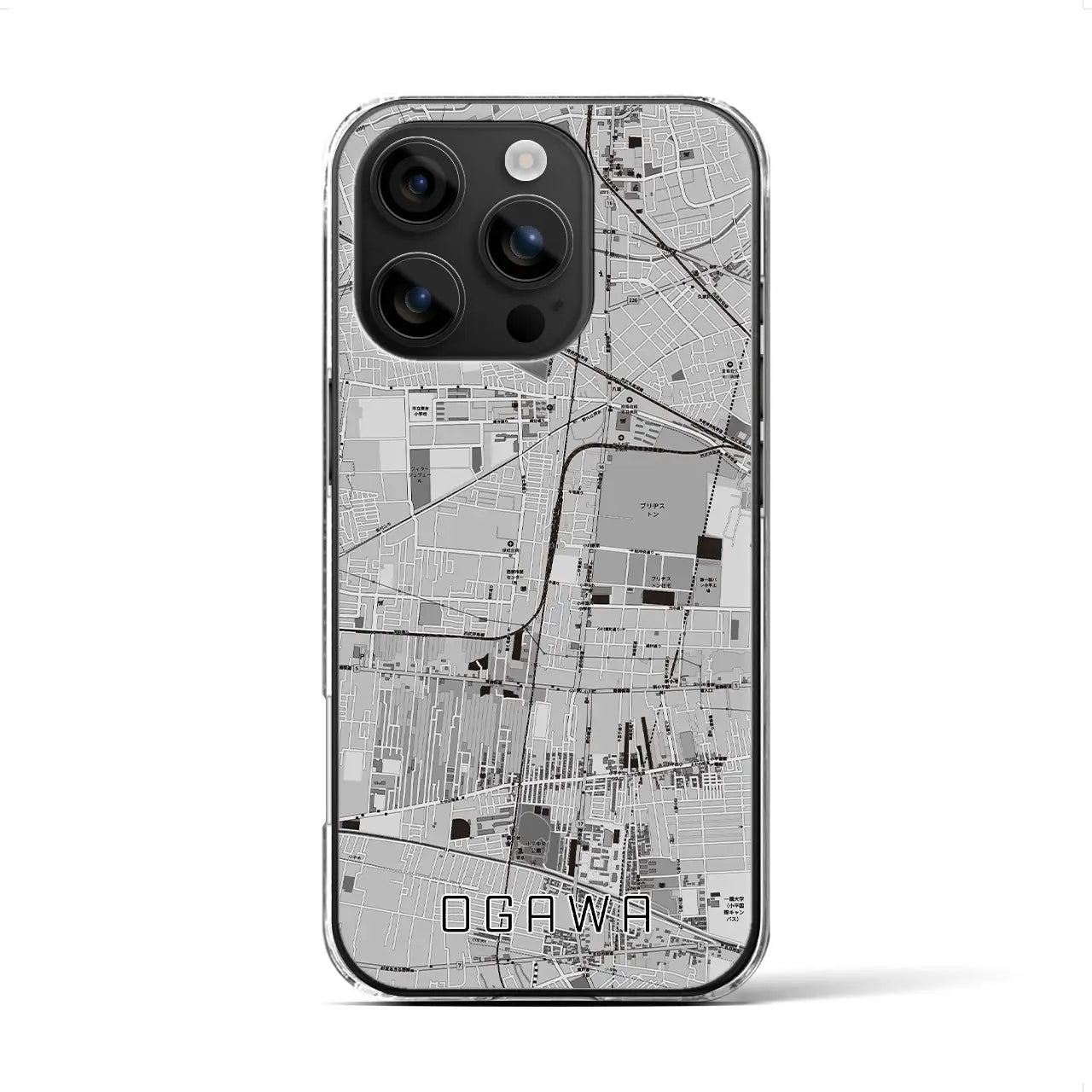 【小川(東京都)】地図柄iPhoneケース(クリアタイプ)
