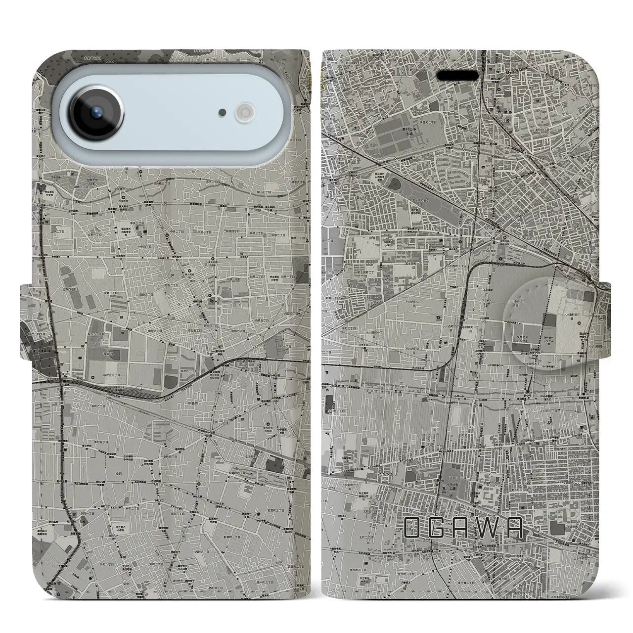 【小川(東京都)】地図柄iPhoneケース(手帳タイプ)