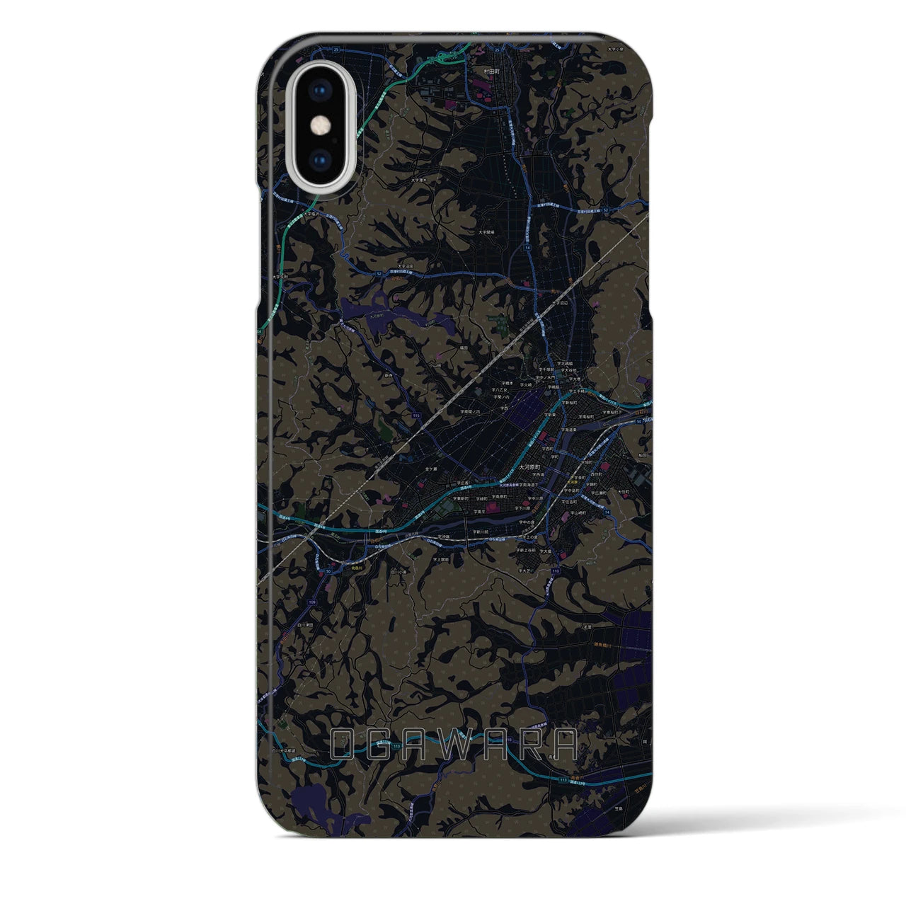 【大河原(宮城県)】地図柄iPhoneケース(バックカバータイプ)