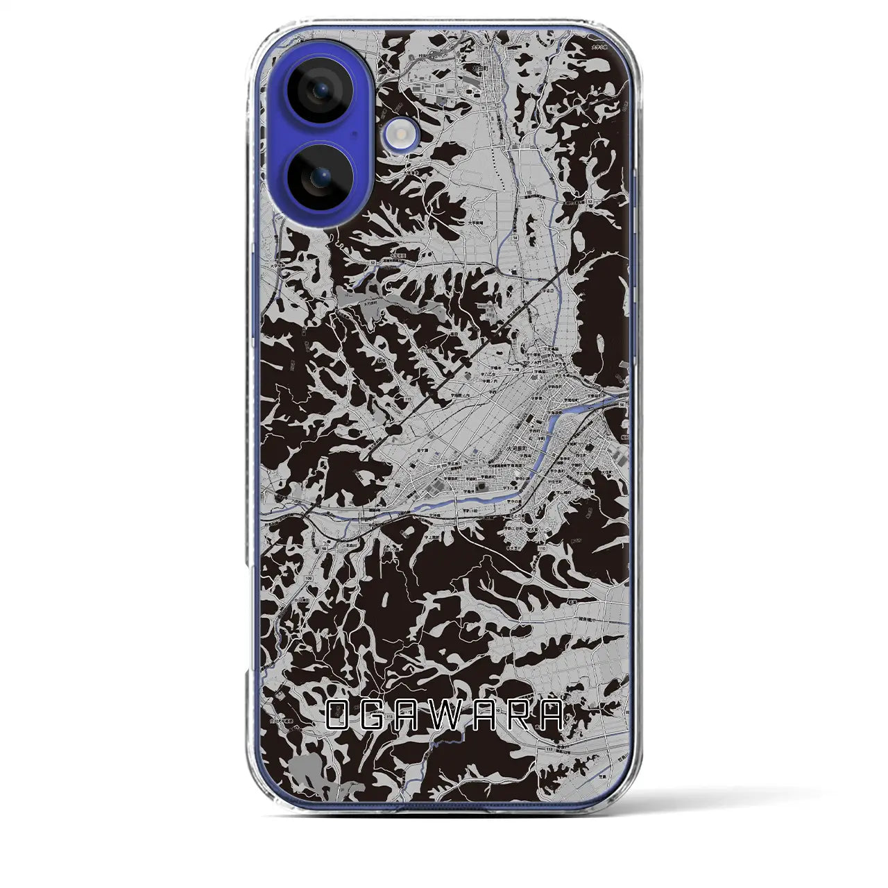 【大河原(宮城県)】地図柄iPhoneケース(クリアタイプ)モノトーン・iPhone 16 Pro Max 用