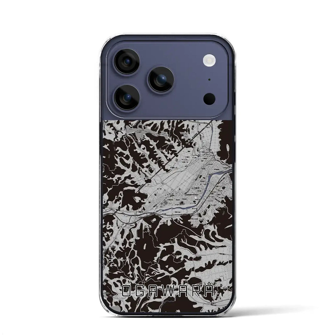 【大河原(宮城県)】地図柄iPhoneケース(クリアタイプ)モノトーン・iPhone 17 Pro Max 用
