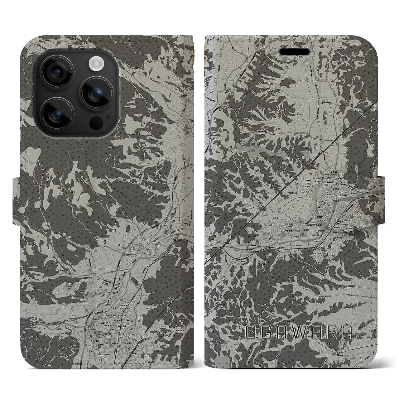 【大河原(宮城県)】地図柄iPhoneケース(手帳タイプ)