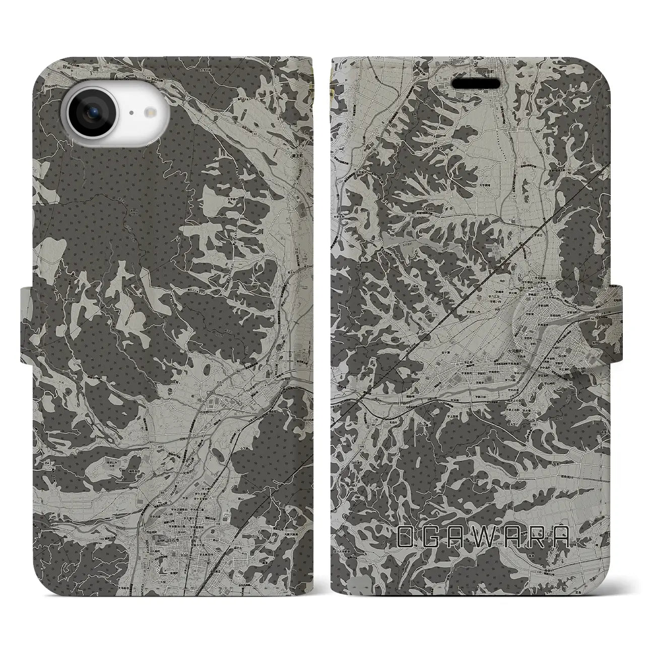 【大河原(宮城県)】地図柄iPhoneケース(手帳タイプ)