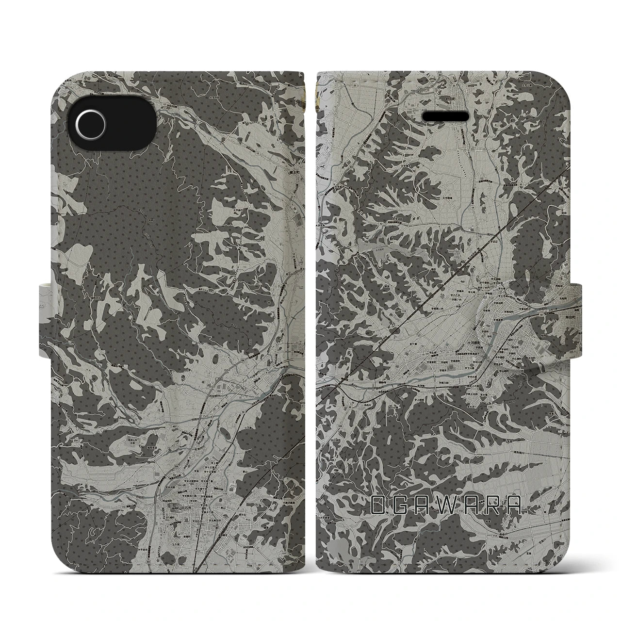 【大河原(宮城県)】地図柄iPhoneケース(手帳タイプ)