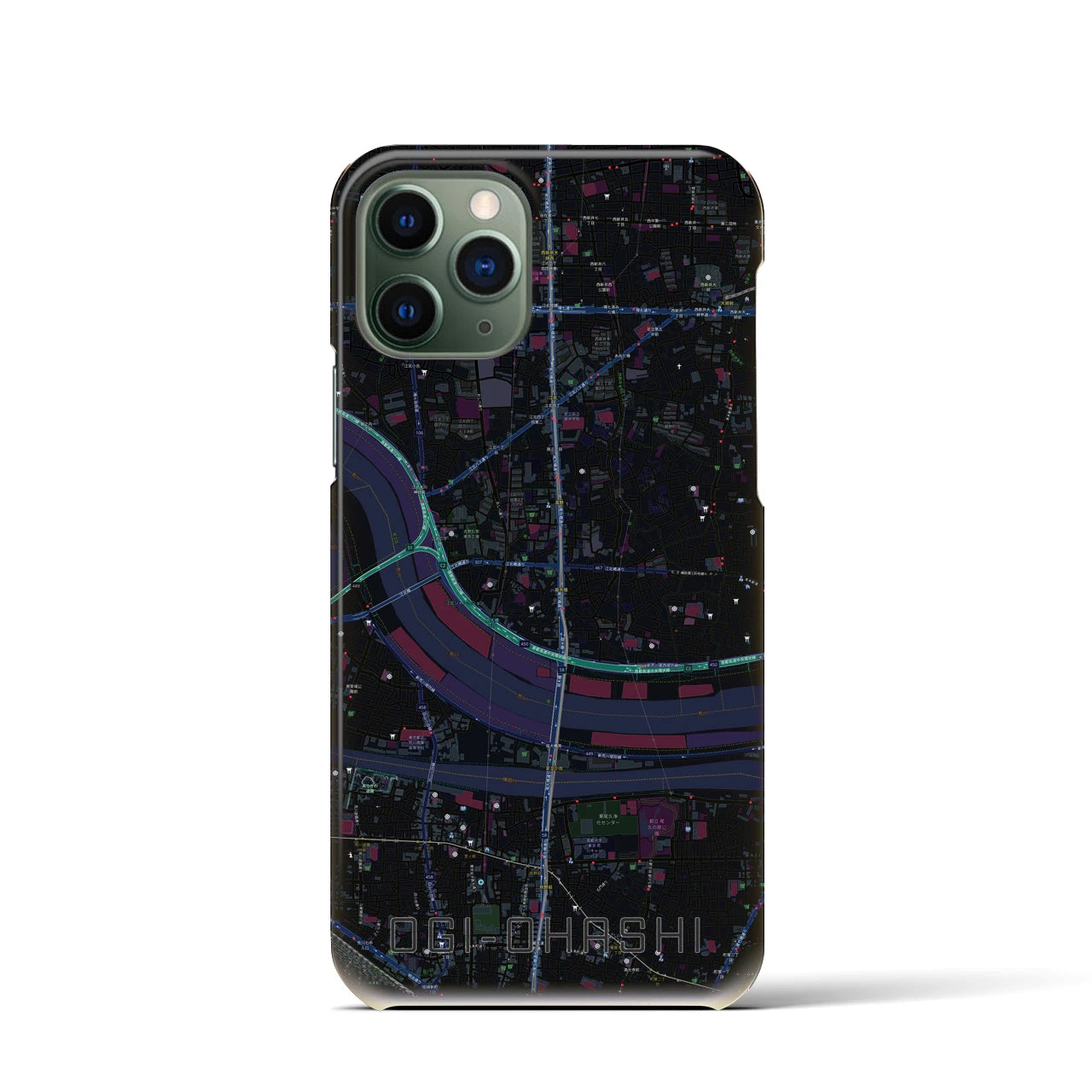 【扇大橋(東京都)】地図柄iPhoneケース(バックカバータイプ)