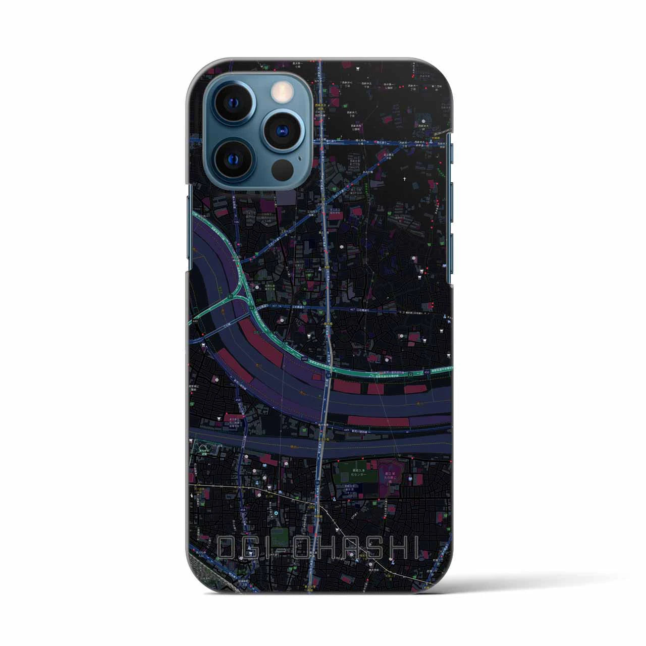 【扇大橋(東京都)】地図柄iPhoneケース(バックカバータイプ)