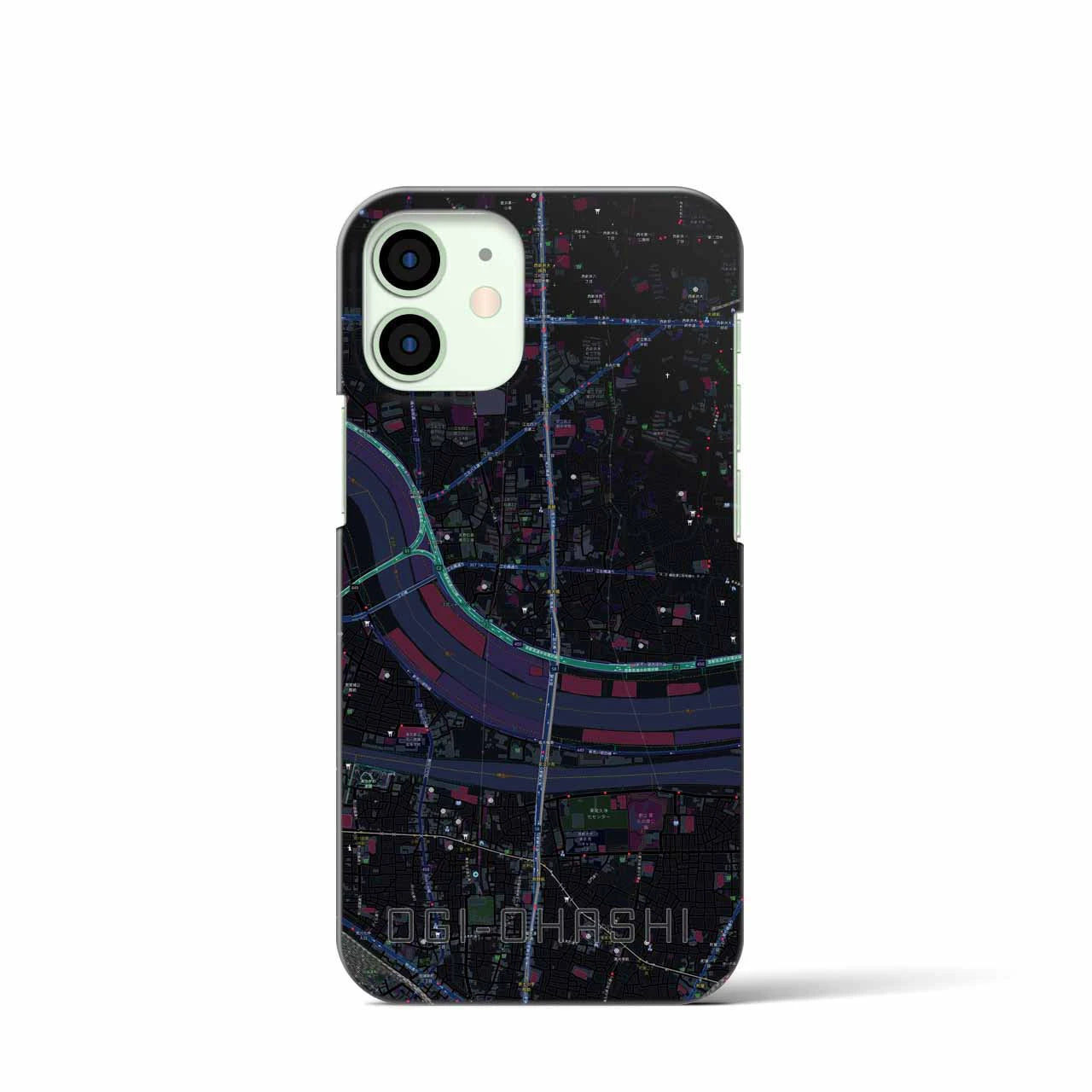 【扇大橋(東京都)】地図柄iPhoneケース(バックカバータイプ)
