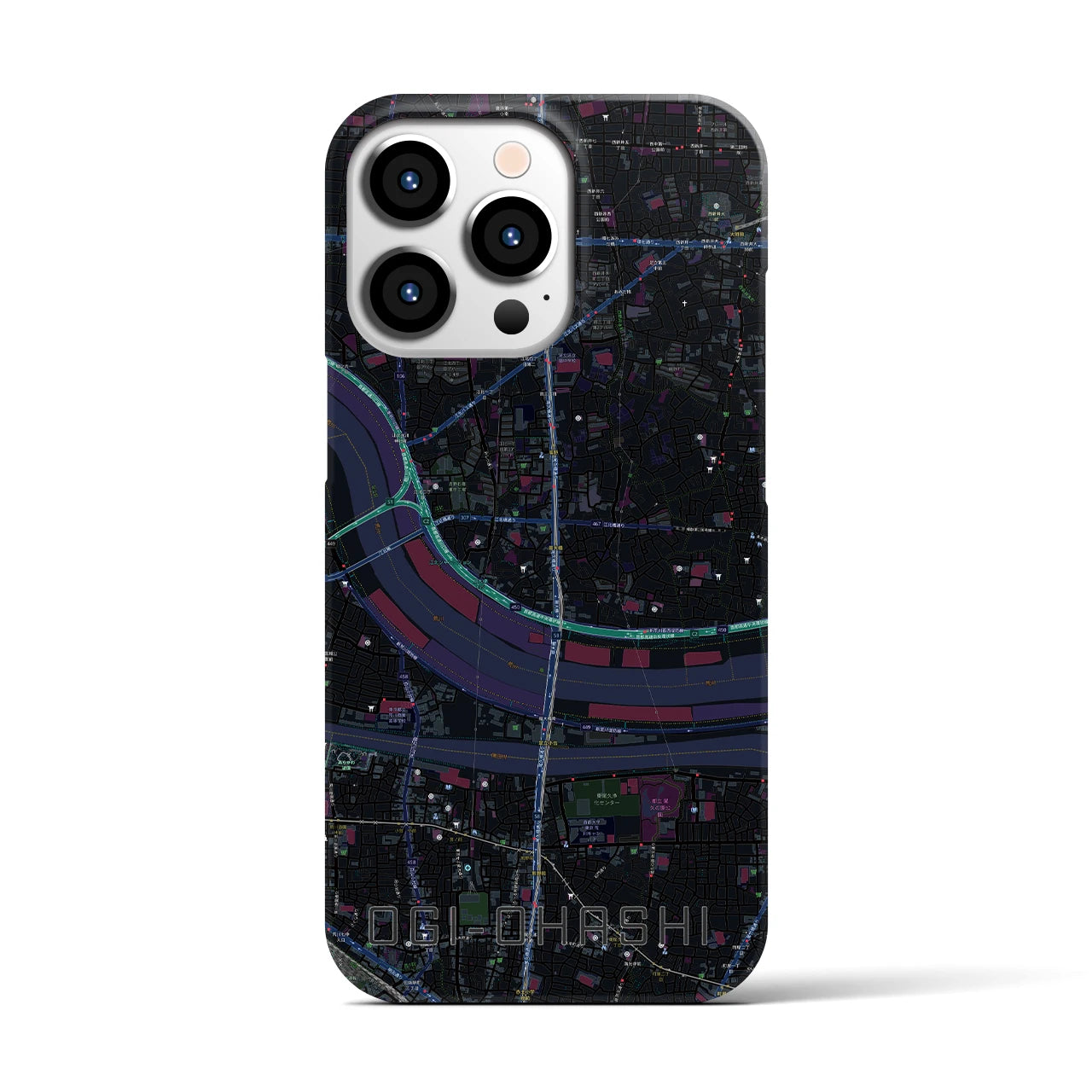 【扇大橋(東京都)】地図柄iPhoneケース(バックカバータイプ)